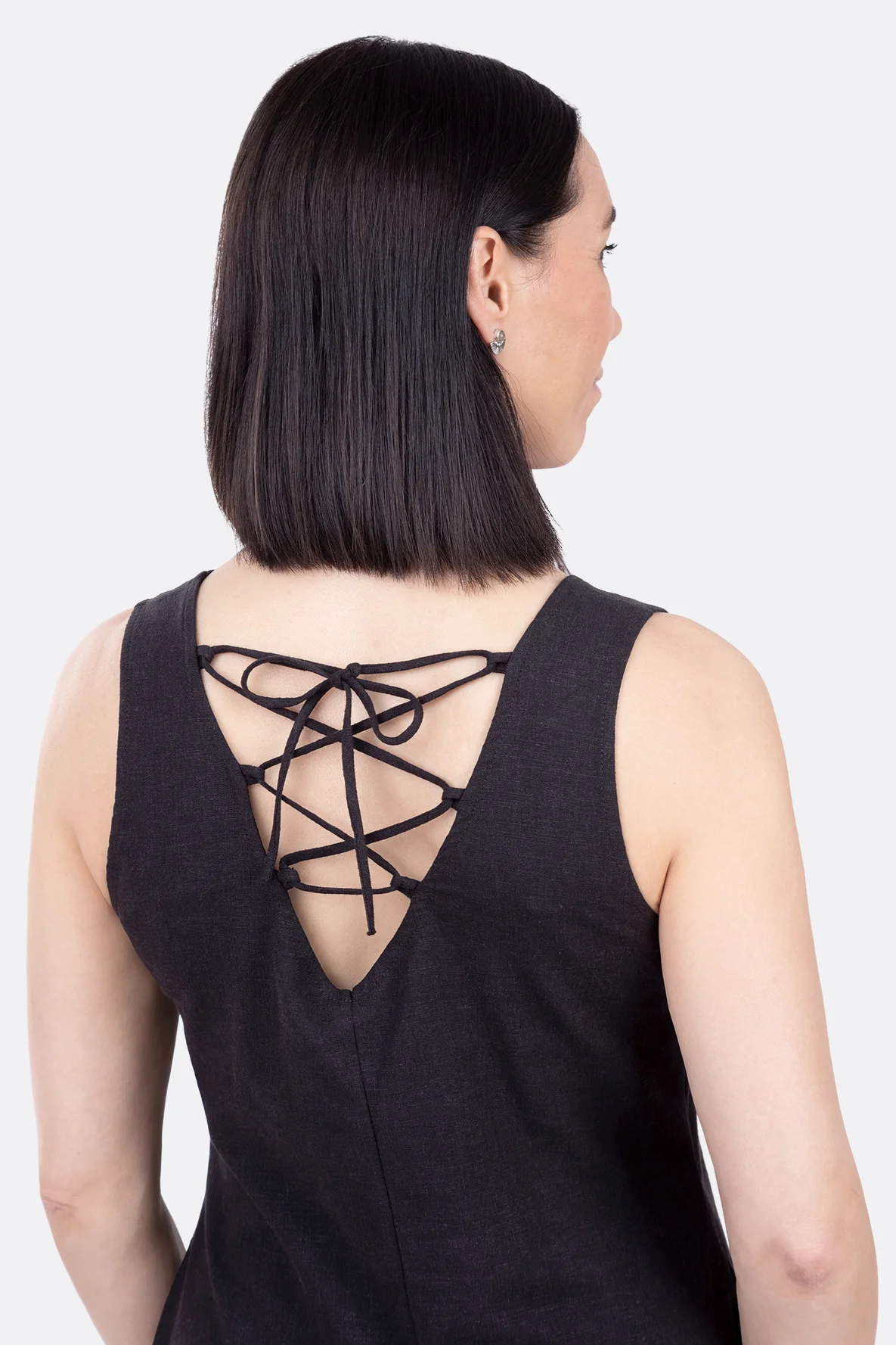 Sommerkleid mit Schnürung V-Ausschnitt selber nähen