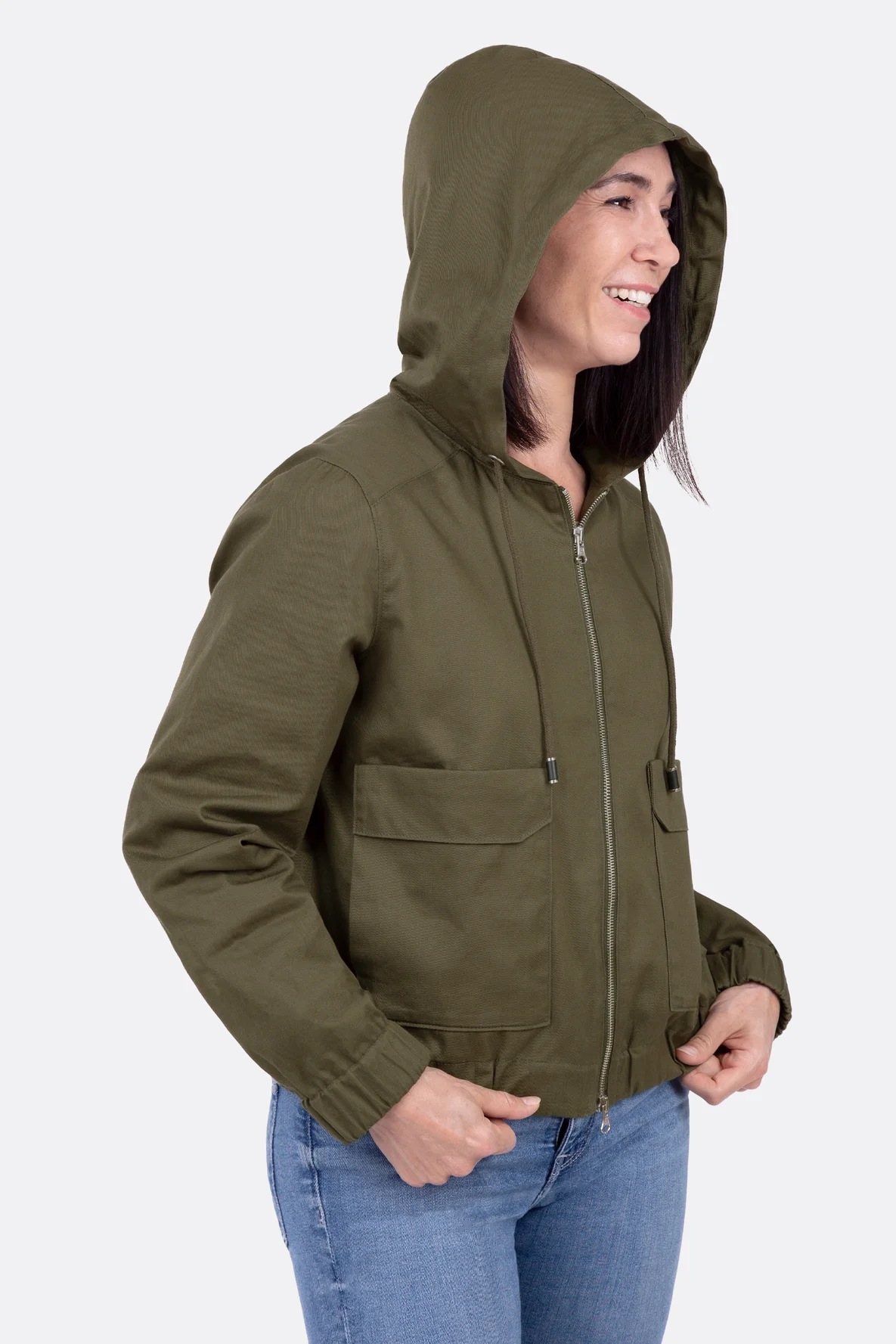 Jacken-Schnittmuster für Übergang mit Kapuze zum Selbernähen