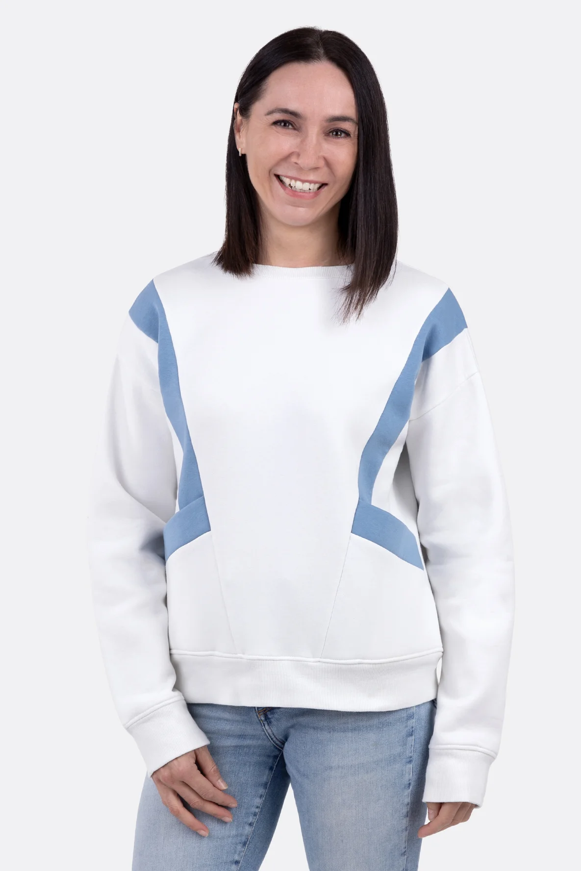 Damen-Schnittmuster Sweatshirt mit Teilung Colourblock
