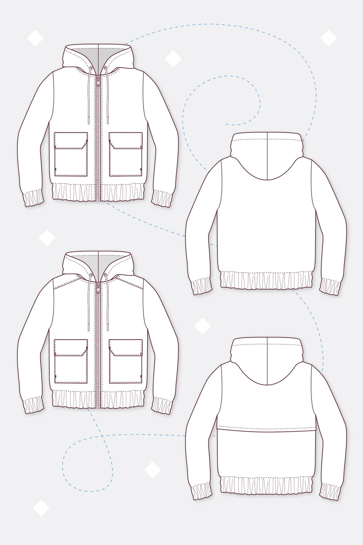 Schnittmuster Skylar Damen Anorak mit vielen Varianten für Übergangsjacke