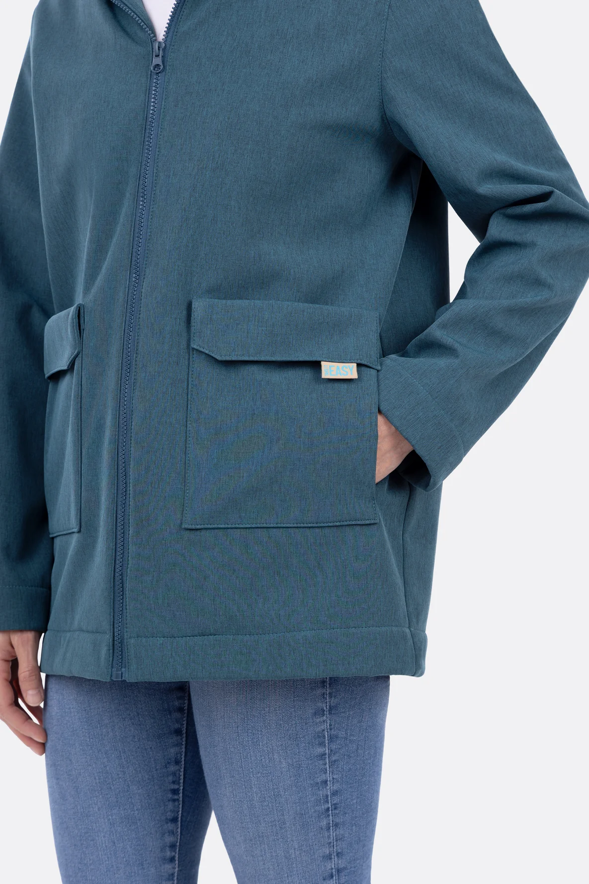 Softshelljacke Schnittmuster große Taschen für Übergang nähen