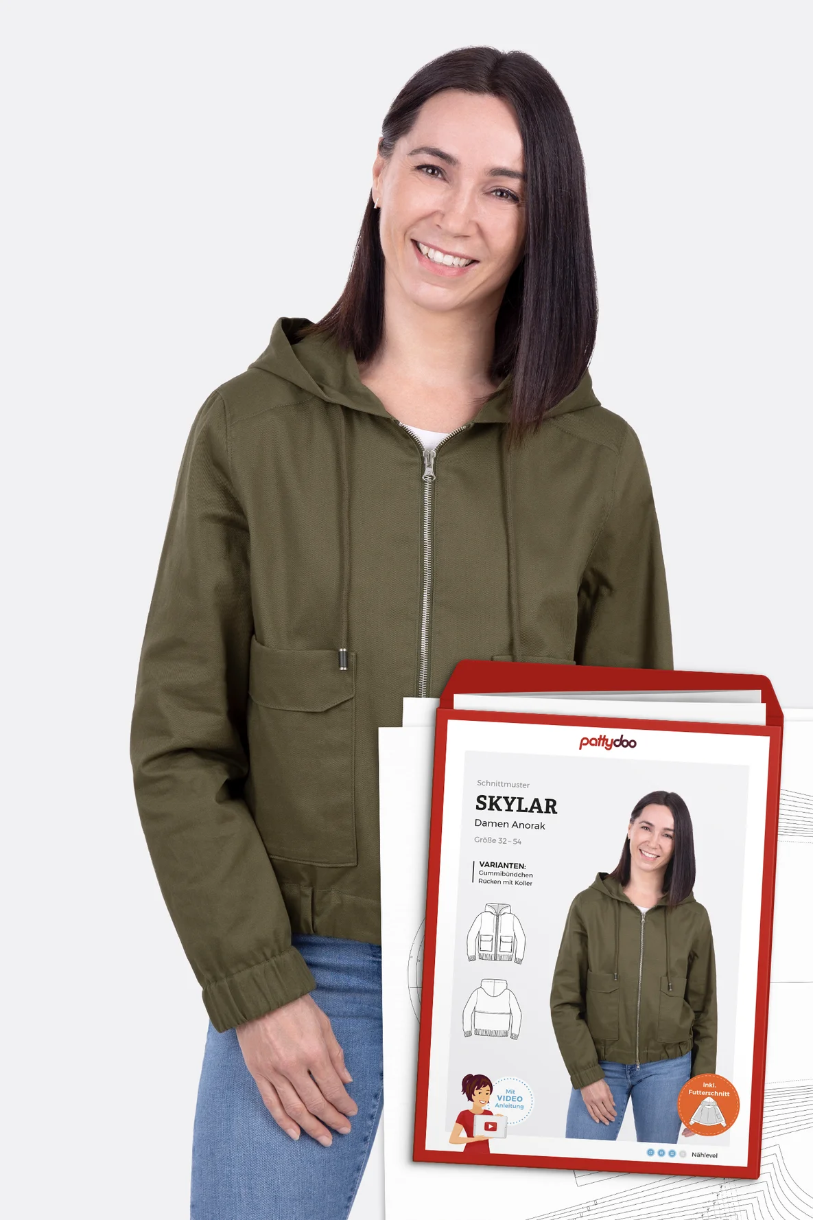 Papierschnittmuster Skylar Damen Anorak