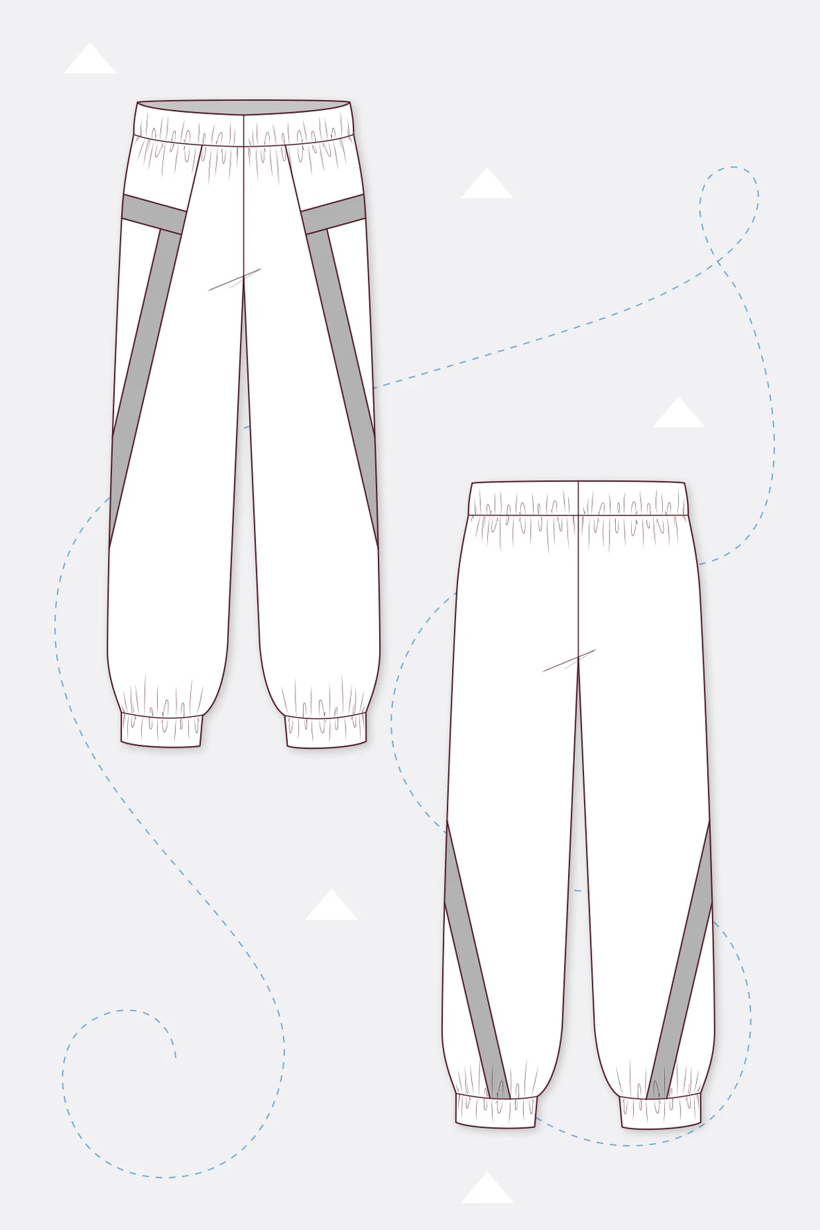 Schnittmuster Jogginghose oversized mit Teilung nähen