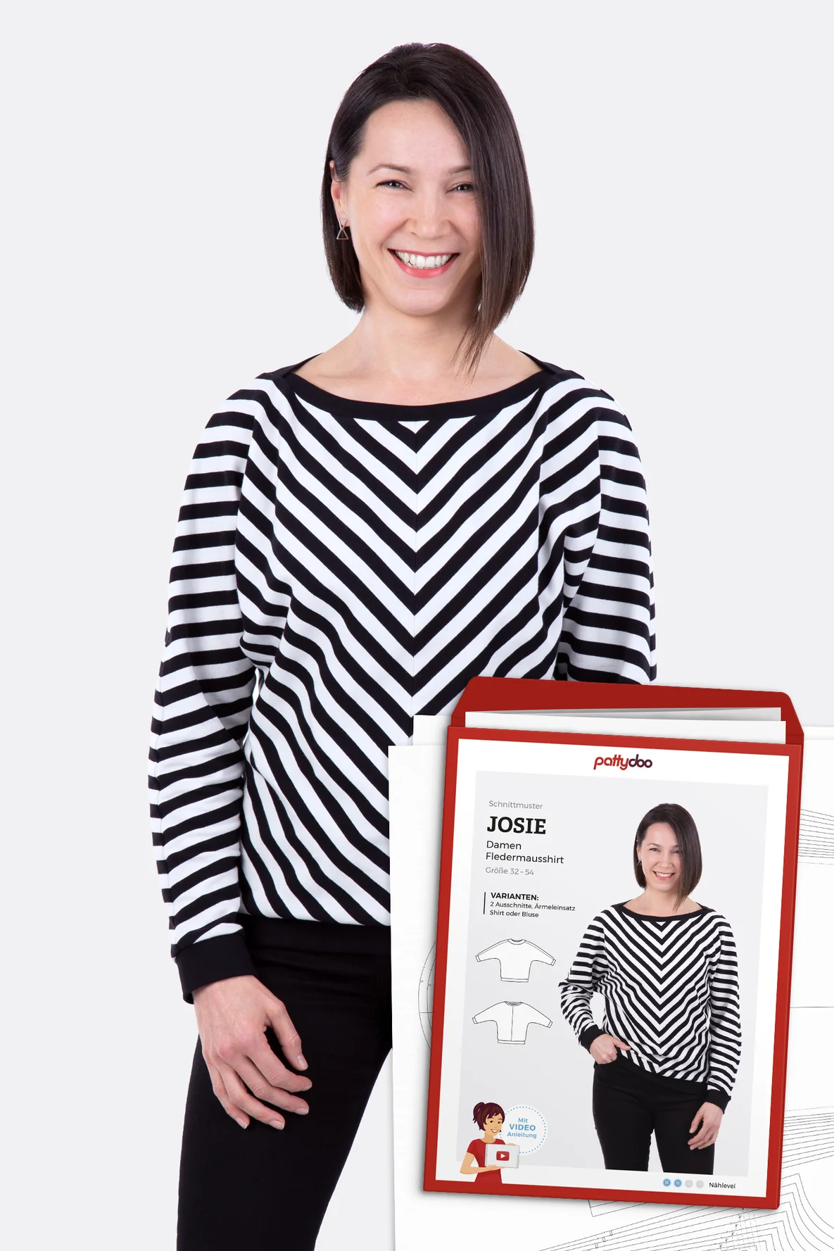 Papierschnittmuster Josie Fledermausshirt selber naehen