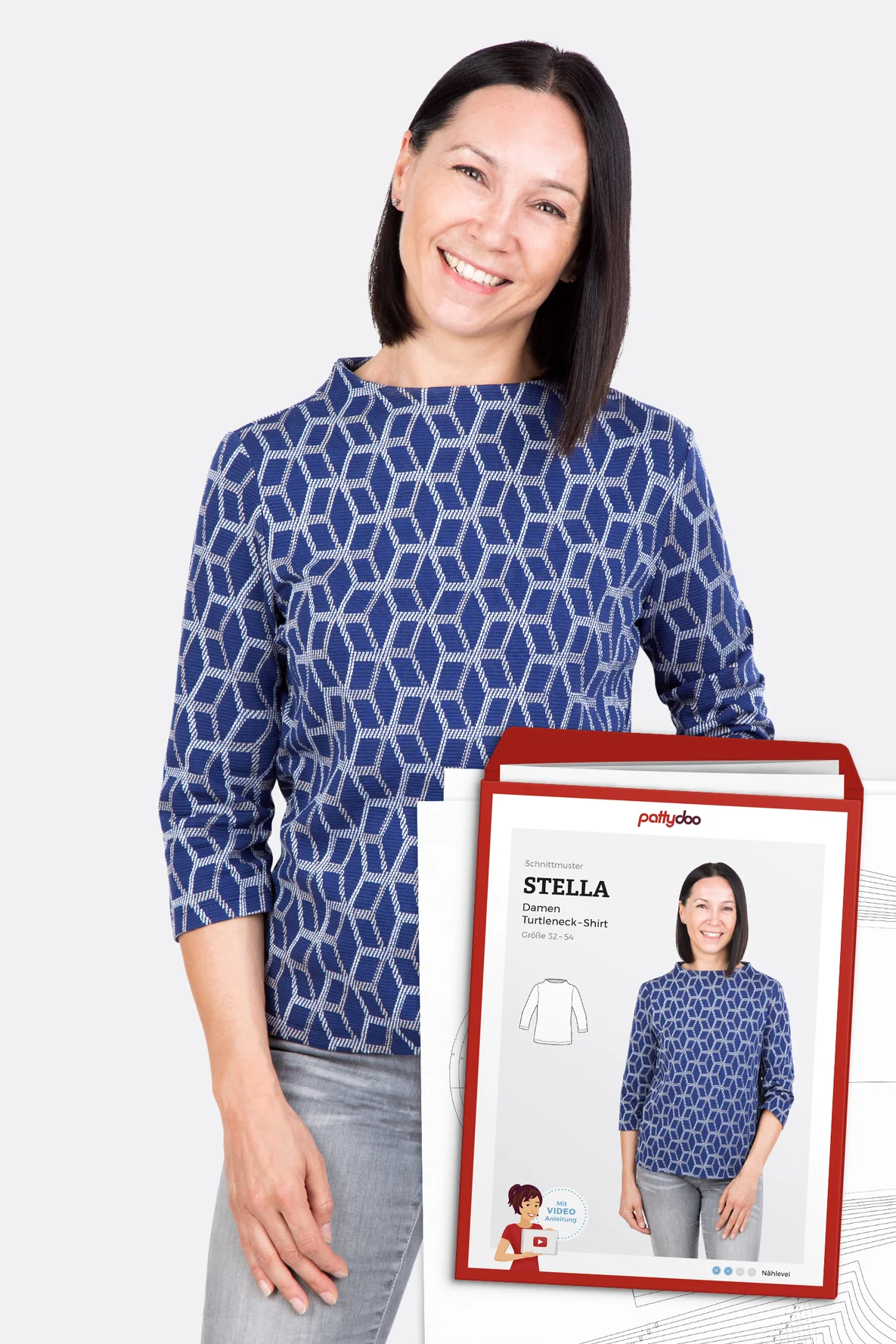 Papierschnittmuster Stella Turtleneck Shirt selber naehen