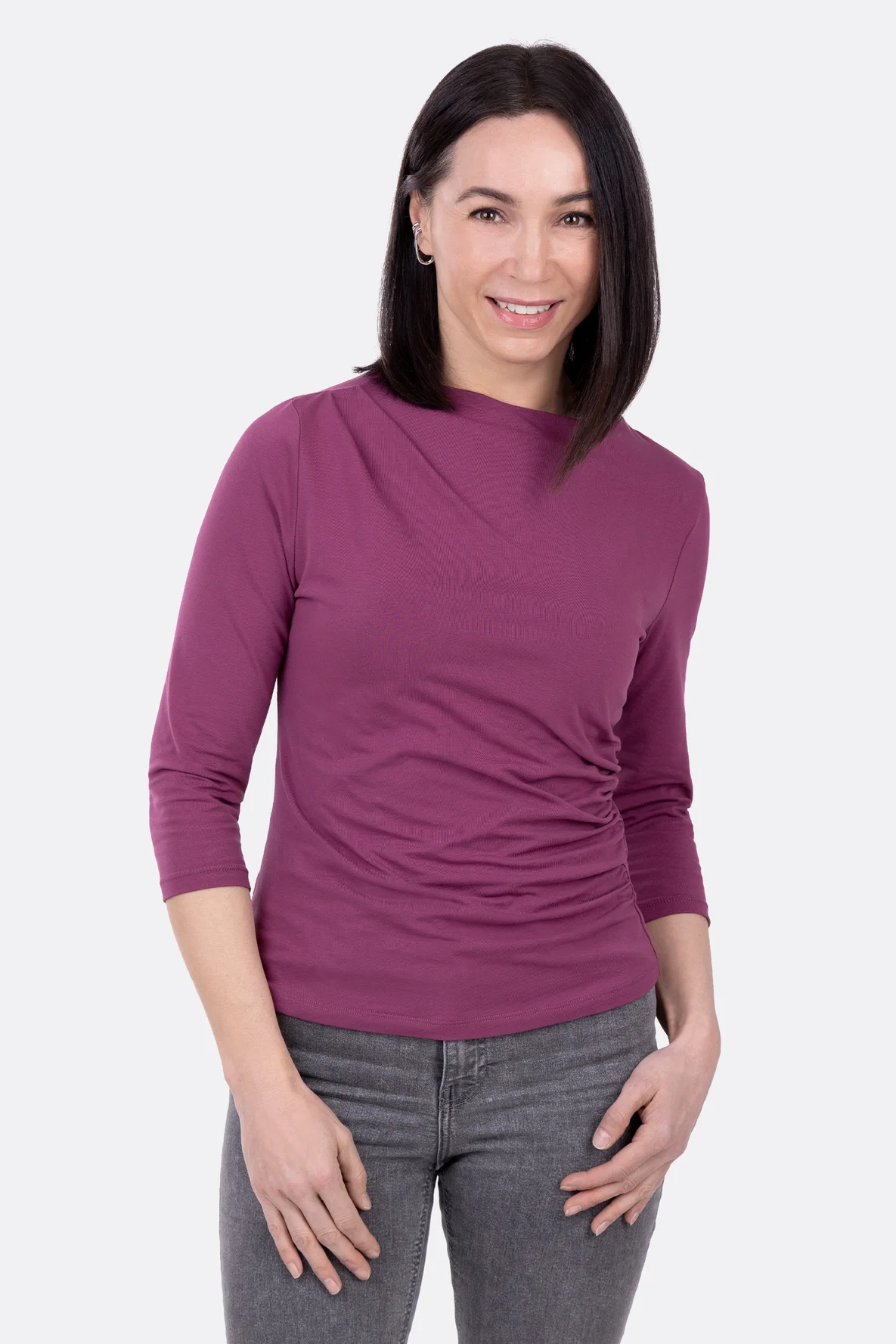 Schnittmuster Shirt Dreiviertelärmel Falten Raffung nähen