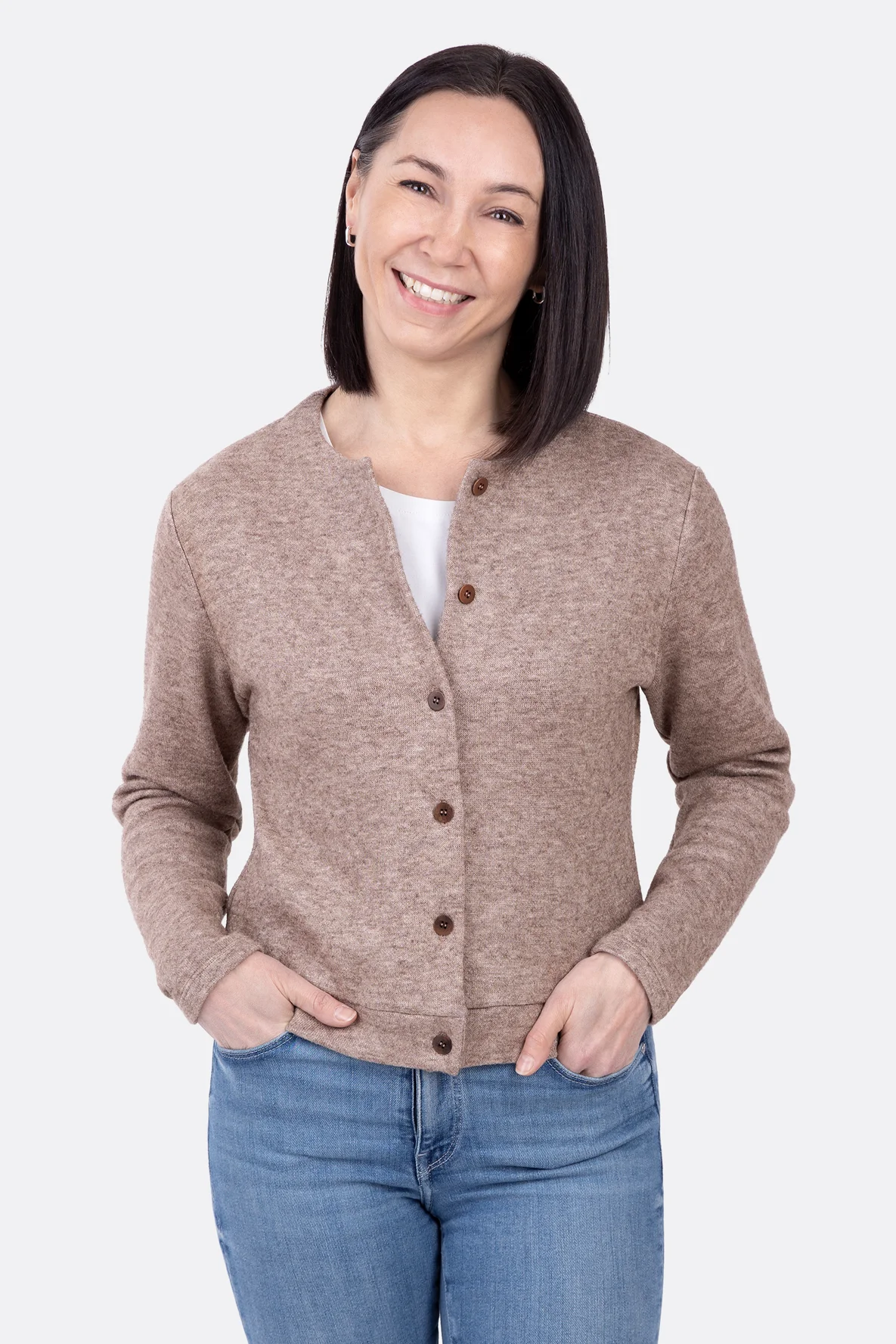 Strickjacken Schnittmuster Rundhals selber nähen