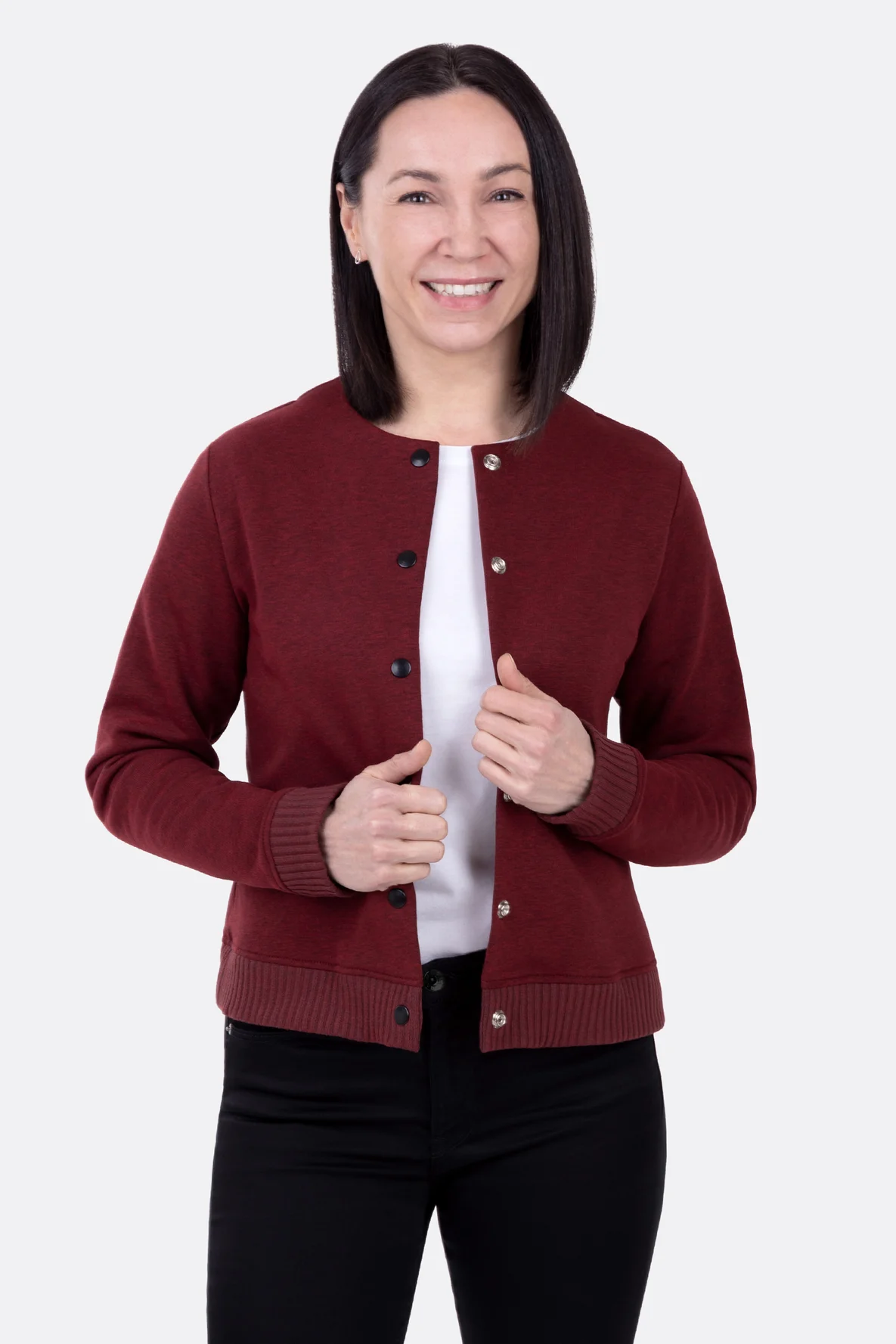 Damenschnittmuster Emma mit Bündchen und Druckknöpfen