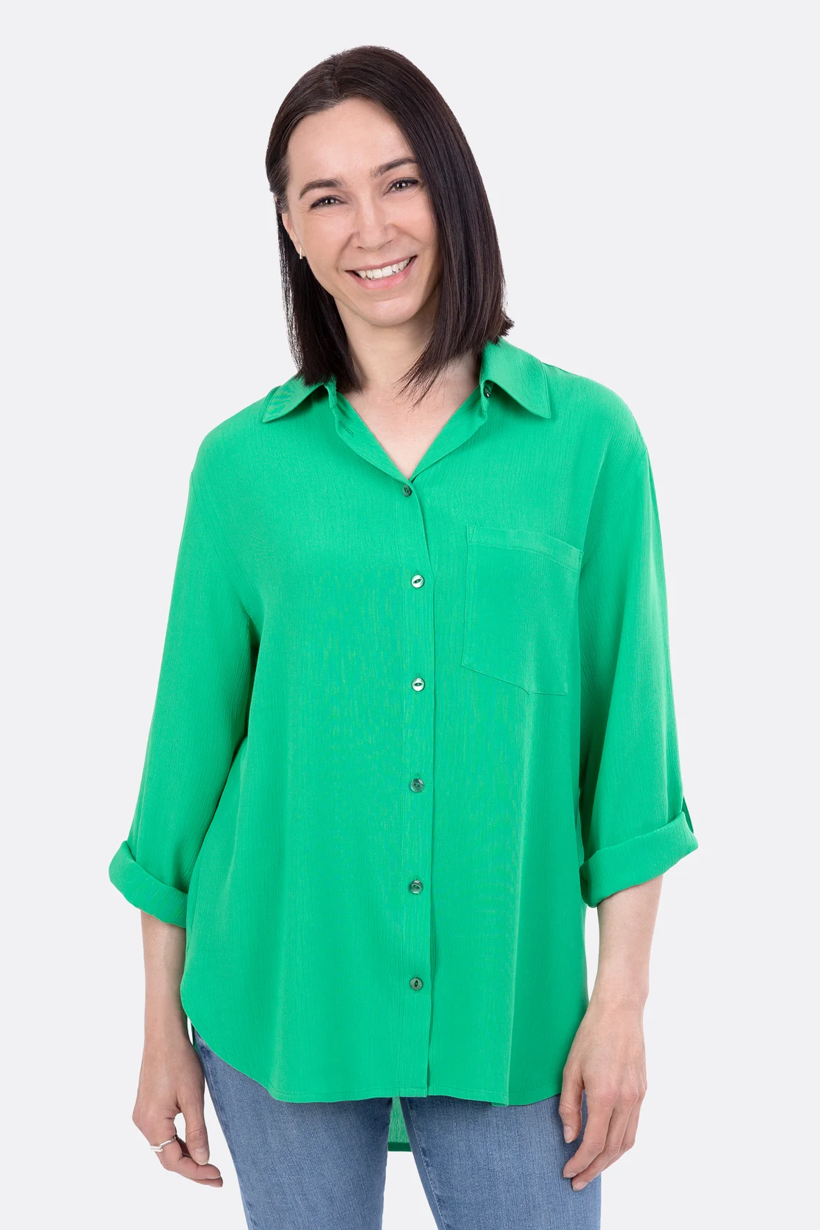 Schnittmuster Damen Hemdbluse oversized zum Knöpfen