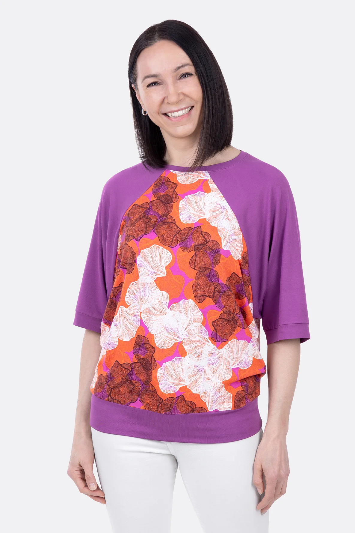 Schnittmuster Damenshirt Mustermix mit Raglanärmeln nähen