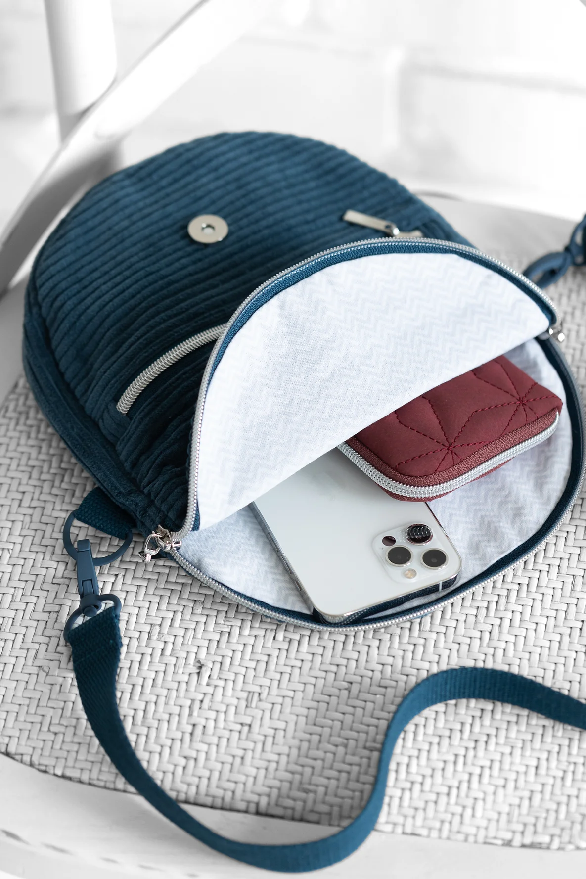 Handtasche Moonbag nähen Innenfutter