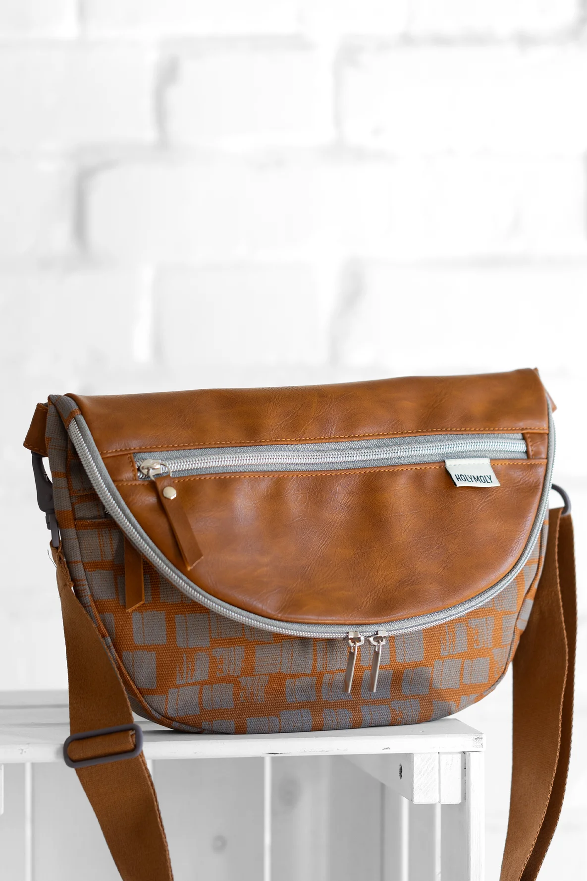 Handtasche nähen mit Reißverschluss Moonbag Schnittmuster 