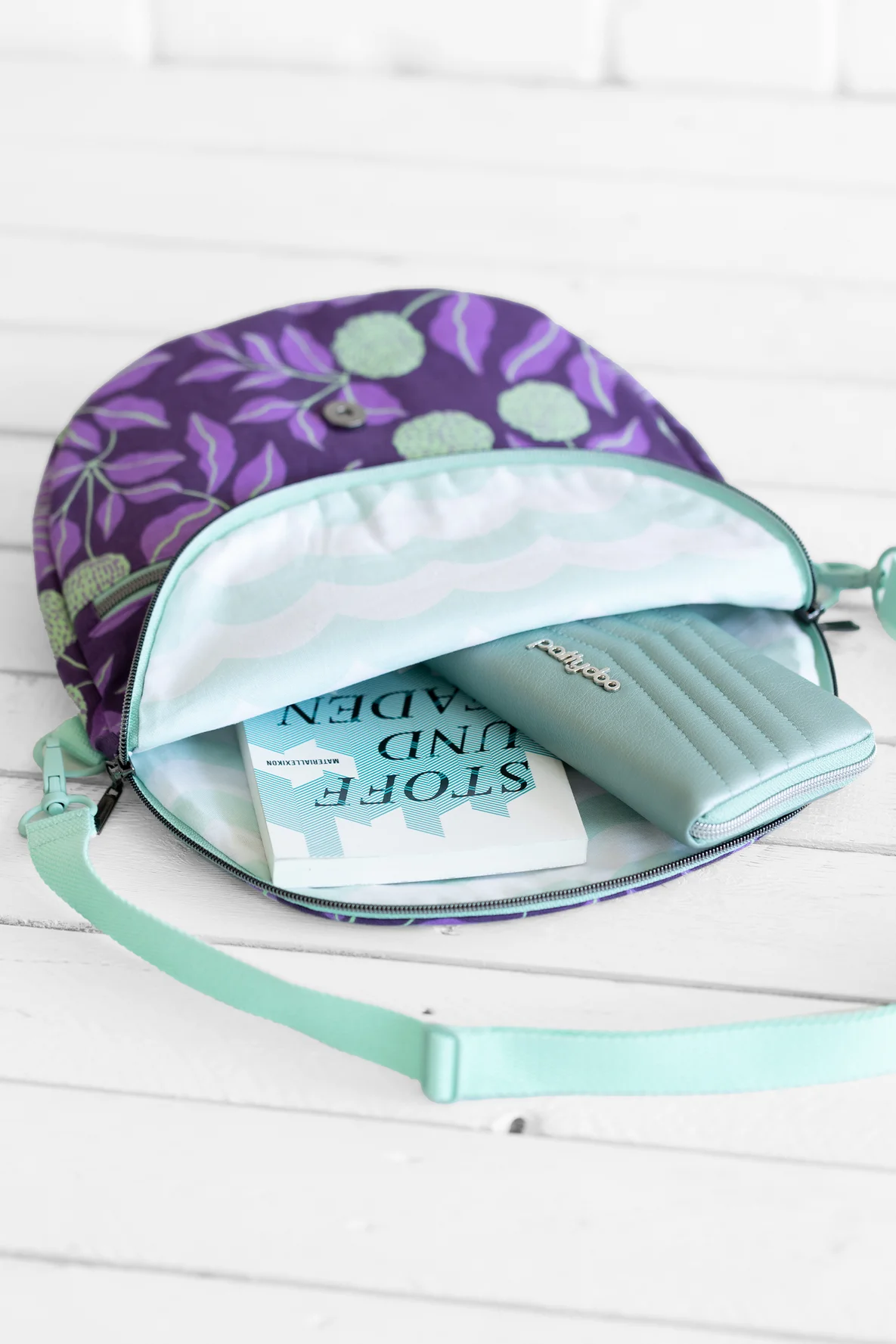 Schnittmuster Umhängetasche Canvas Reißverschluss aufklappbar nähen