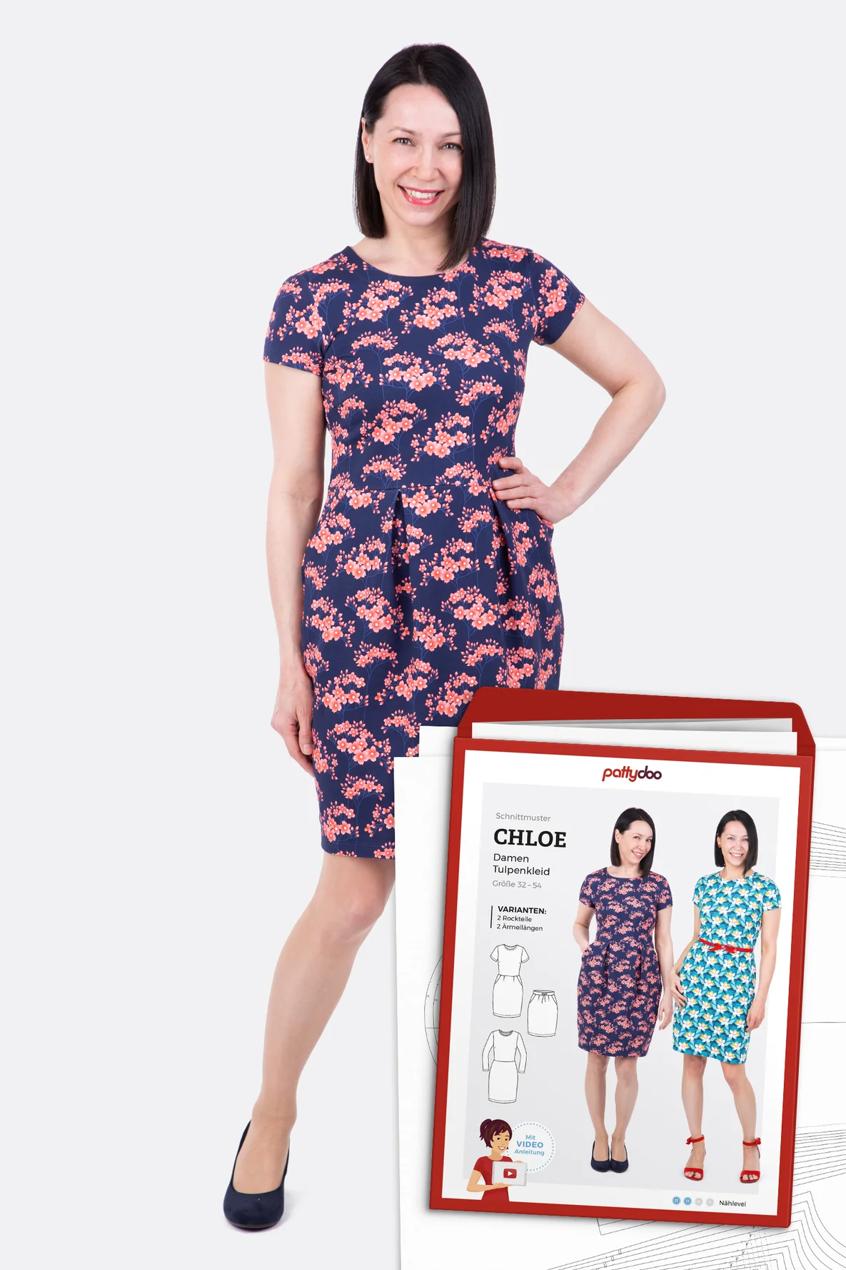 Papierschnittmuster Chloe Tulpenkleid selber naehen