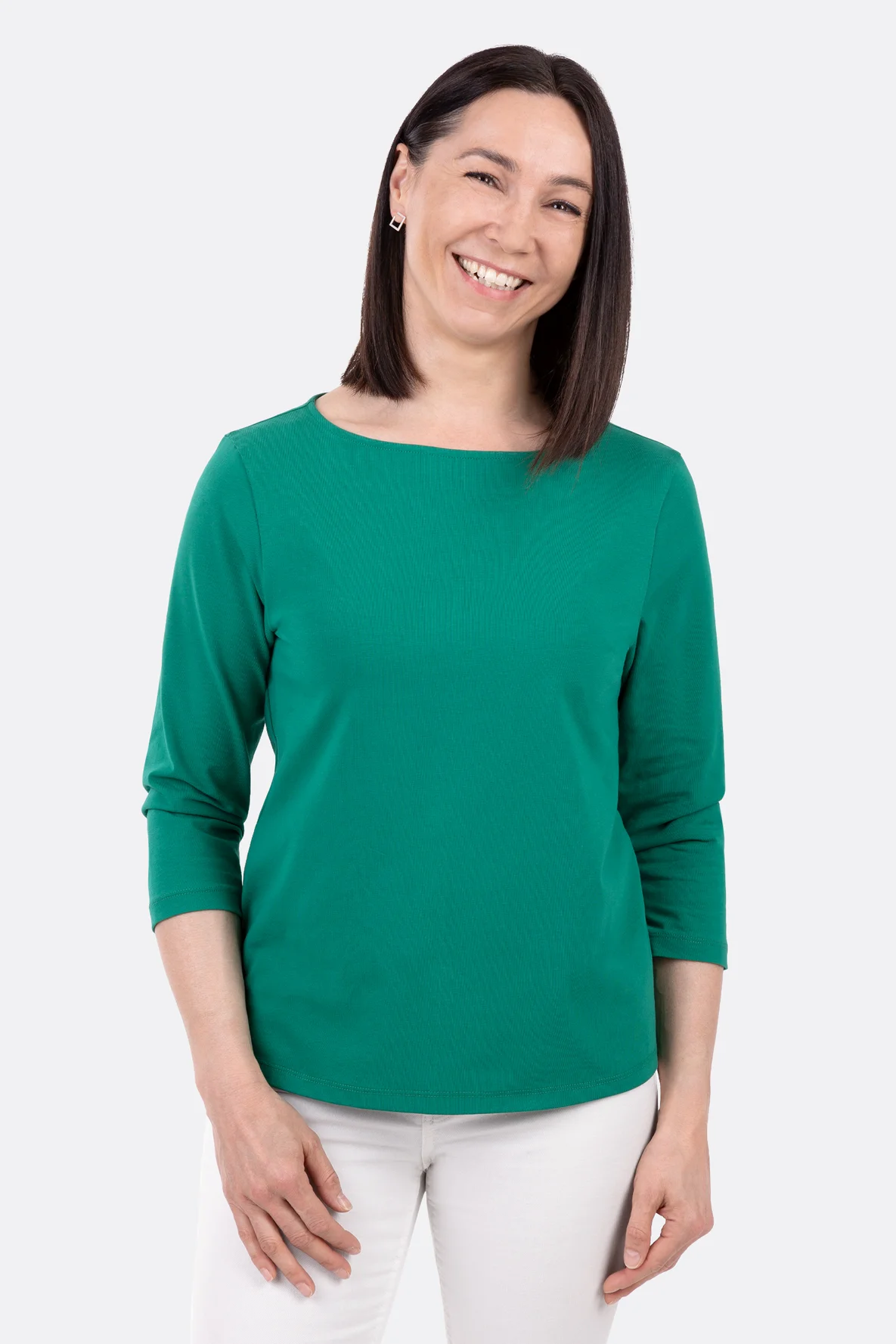 Schnittmuster Damen Shirt U-Boot-Ausschnitt nähen