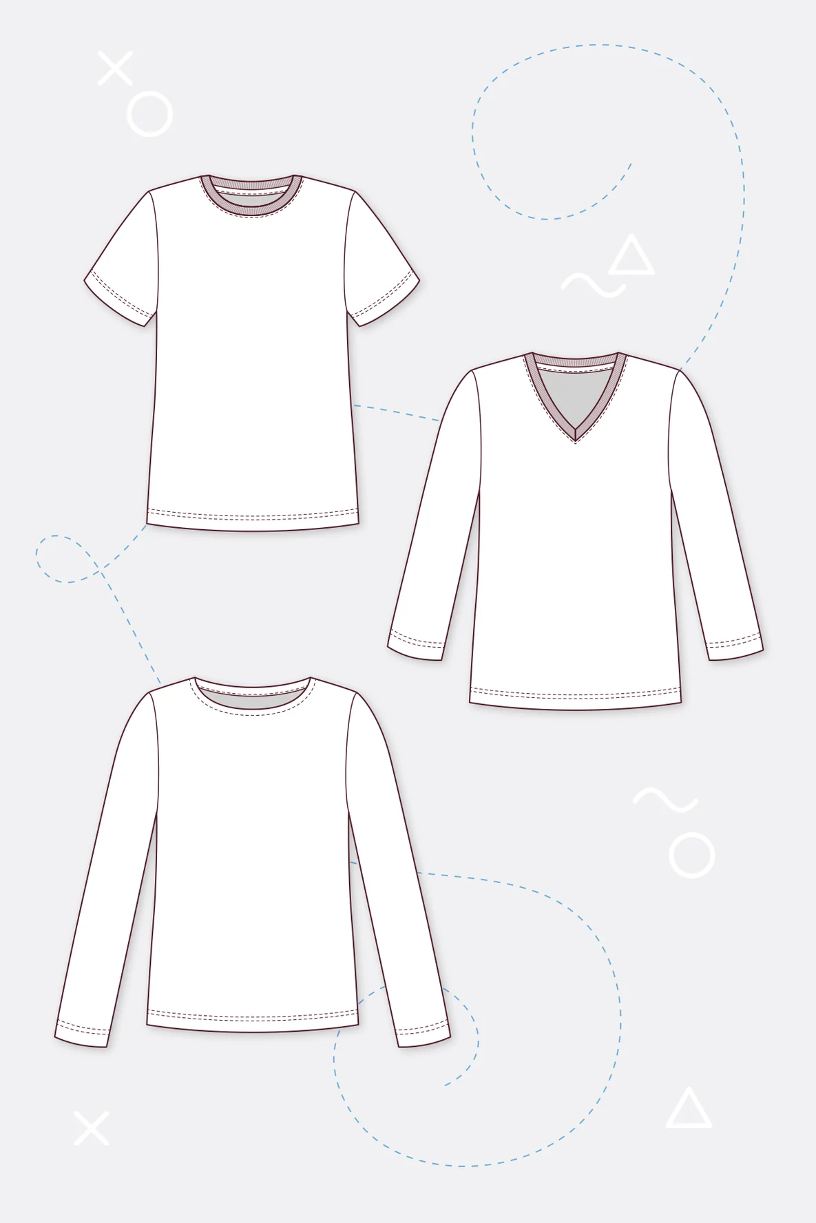 Schnittmuster Damenshirt Basic Ausschnittvarianten nähen