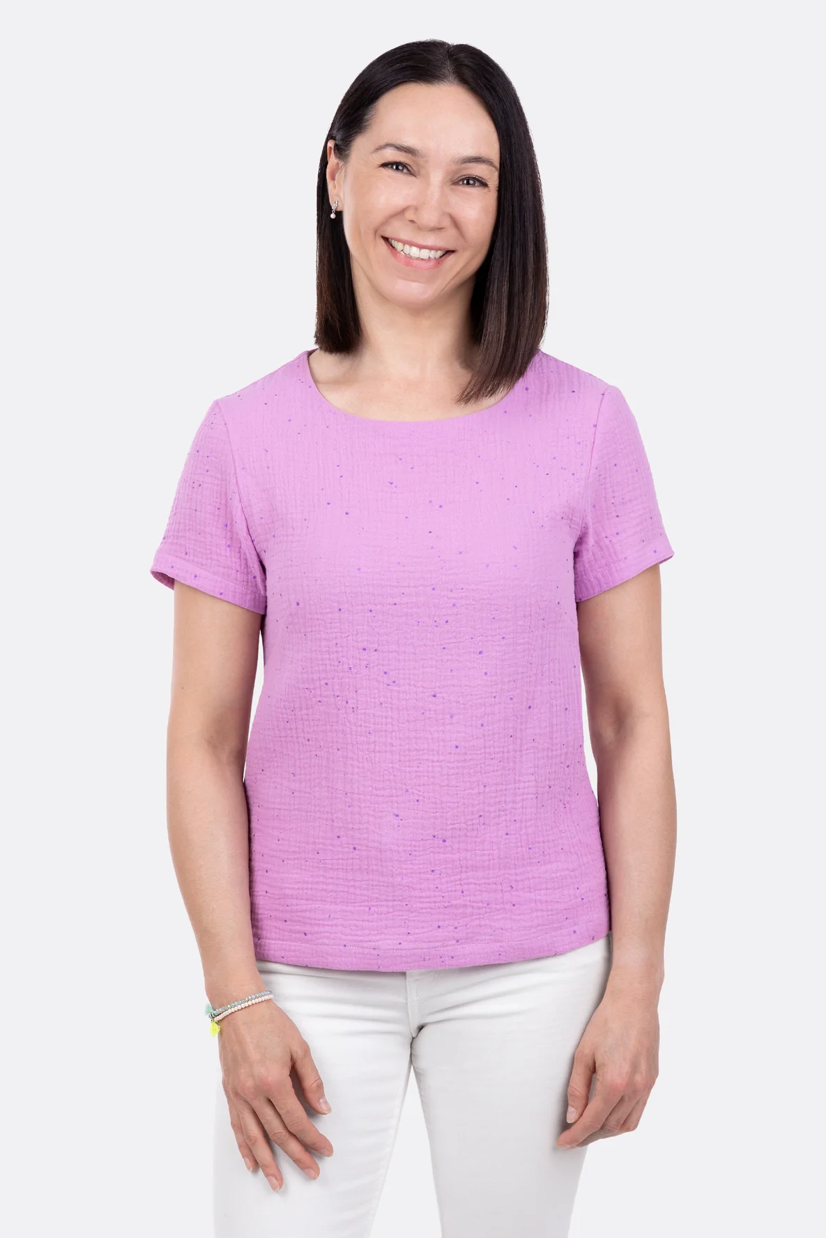 Blusenshirt runder Ausschnitt Schnittmuster zum einfach nähen