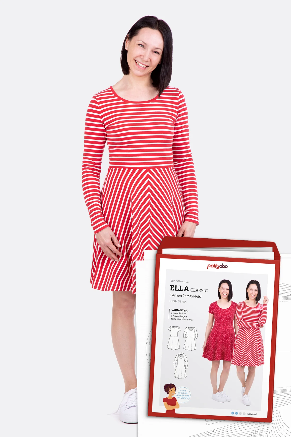 Papierschnittmuster Ella Classic Jerseykleid selber nähen