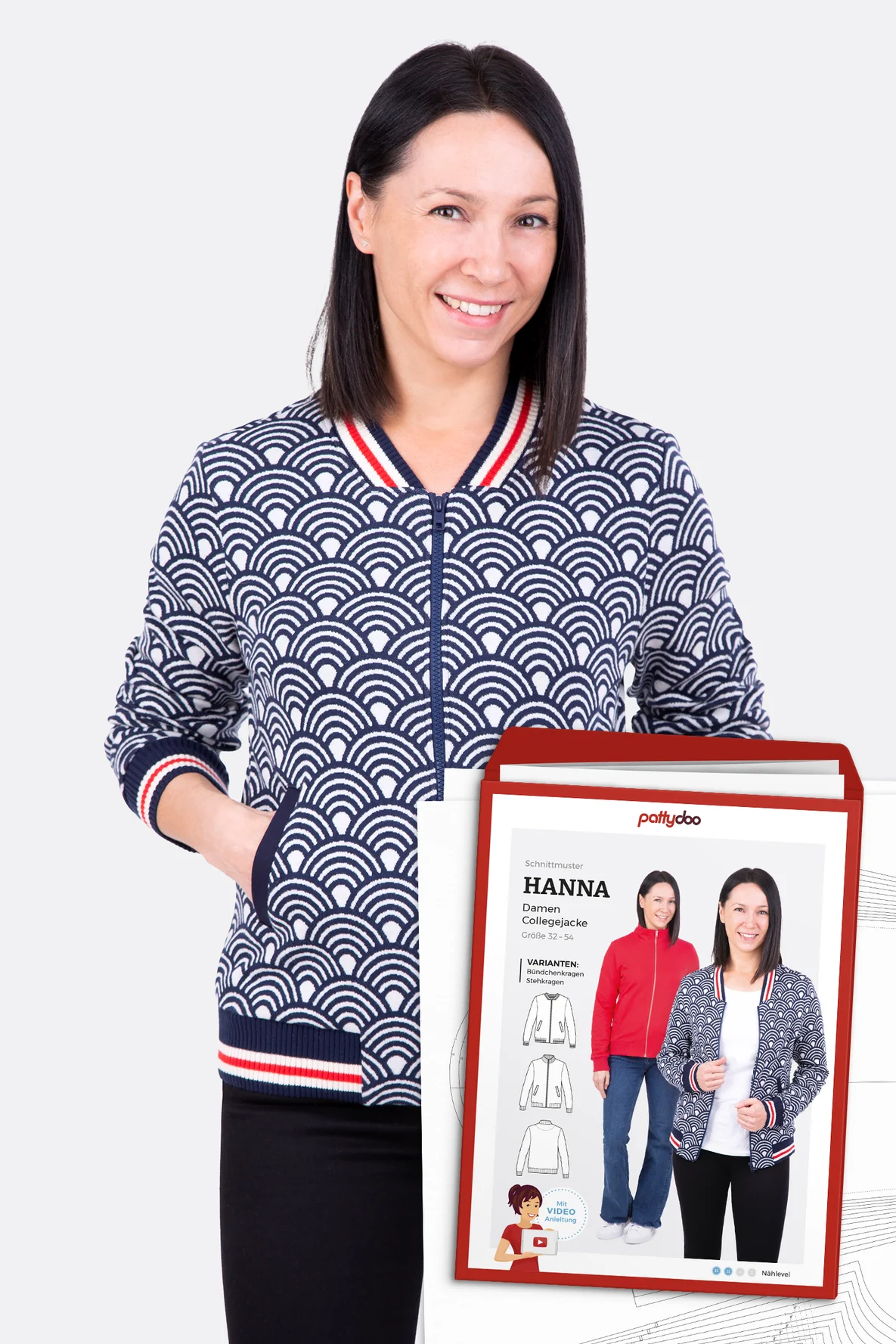 Papierschnittmuster Hanna Collegejacke selber nähen