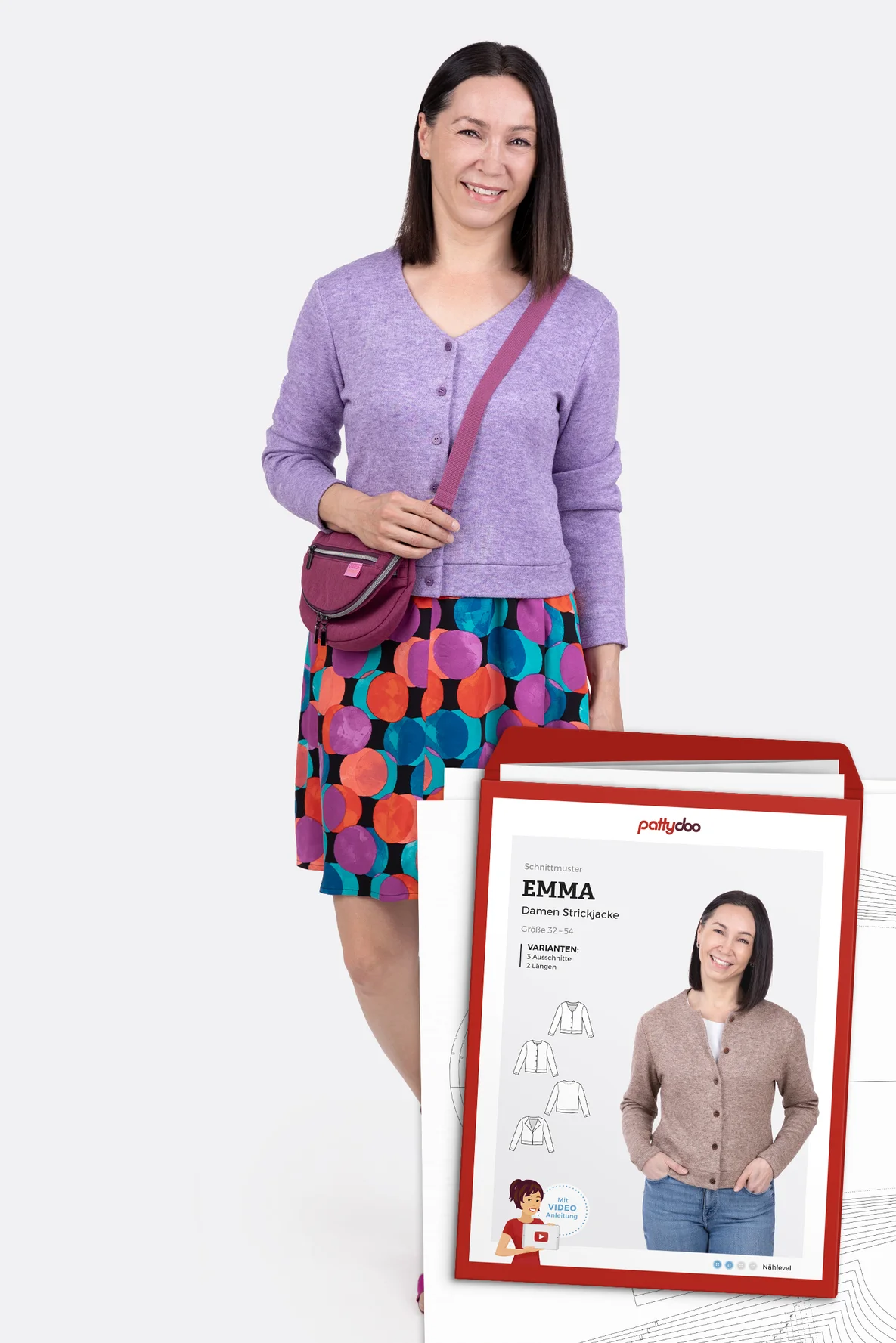 Papierschnittmuster Strickjacke Emma