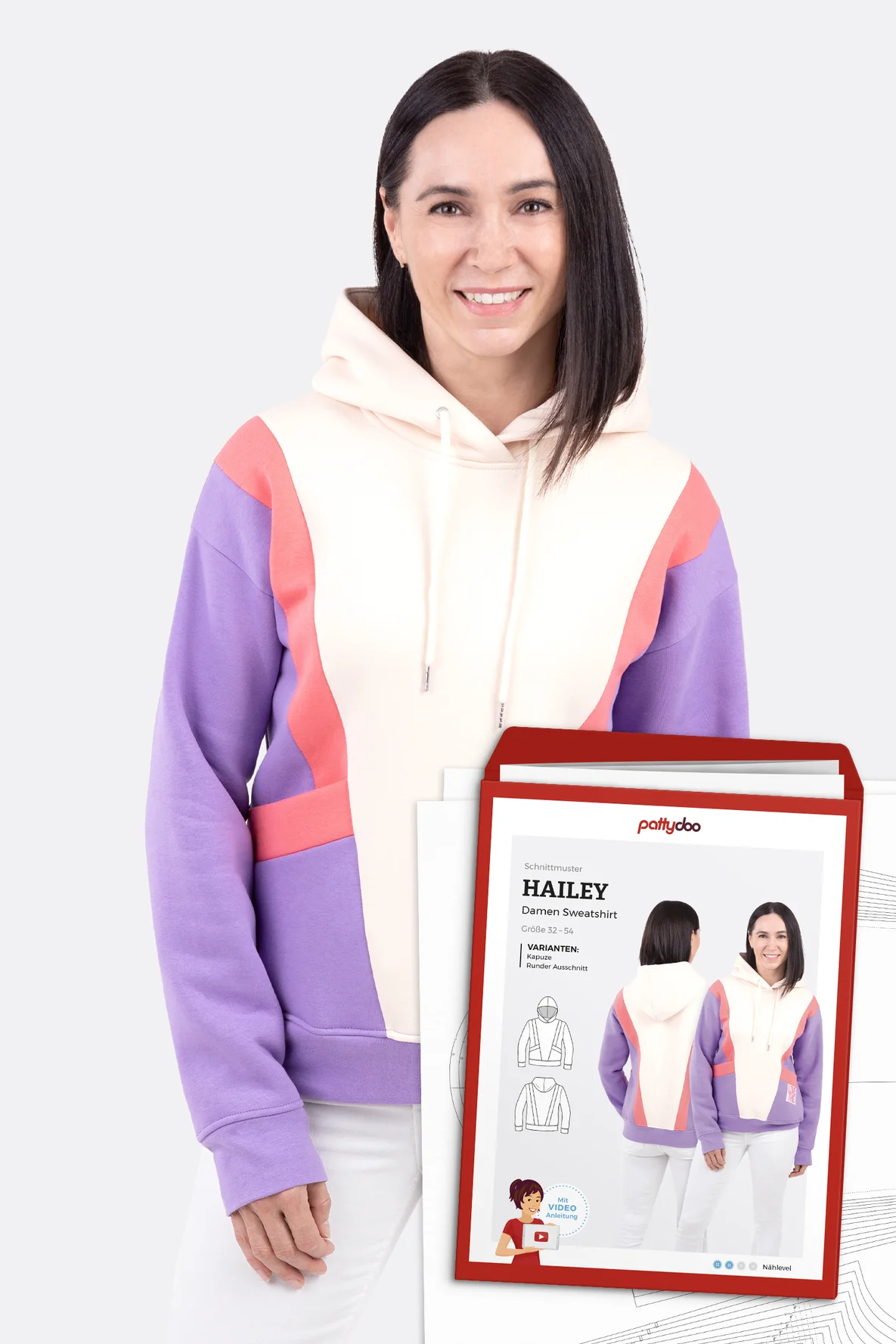 Papierschnittmuster Hoddie & Sweatshirt Hailey