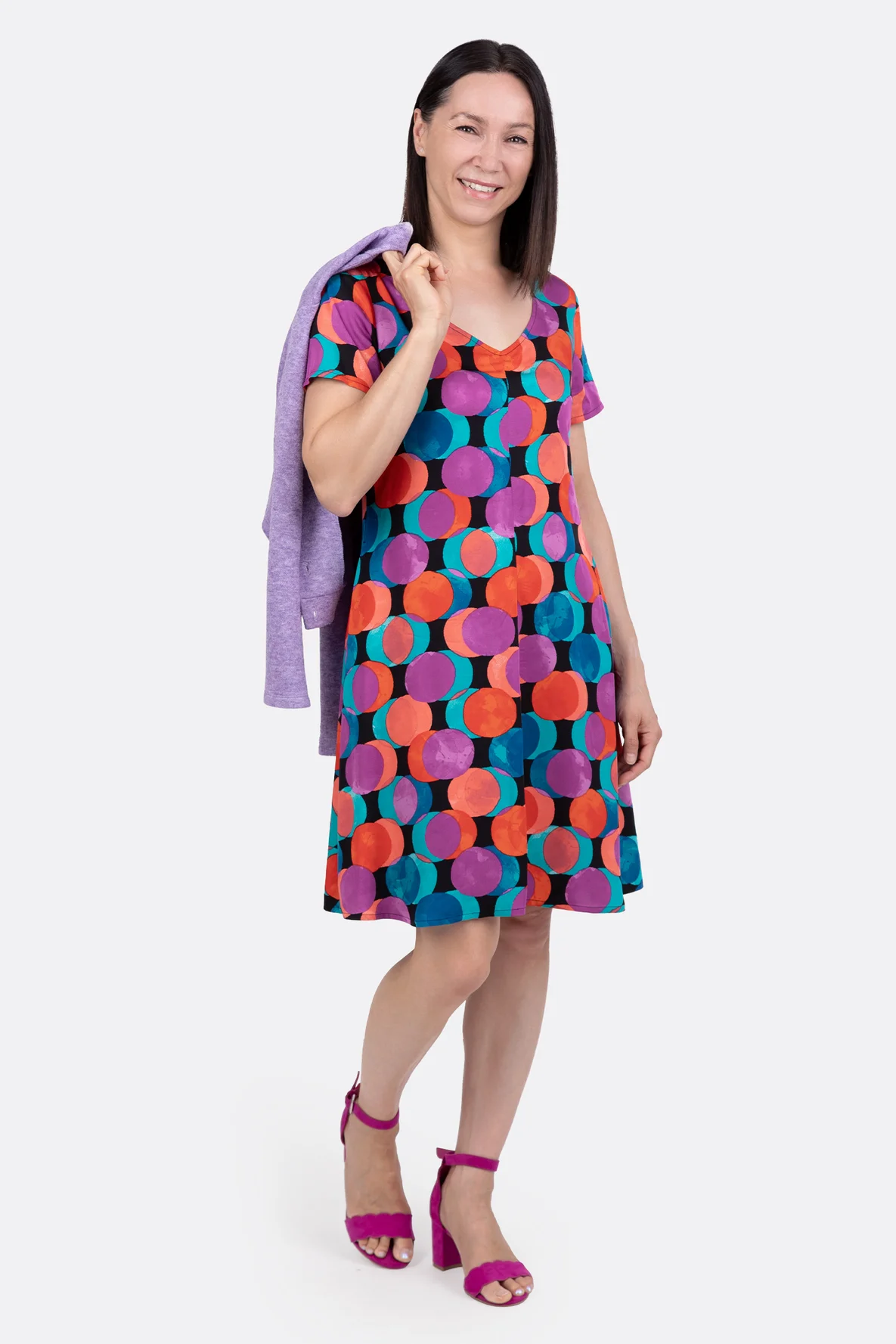 Schnittmuster Damenkleid Kurzarm aus Viskosestoff selber nähen