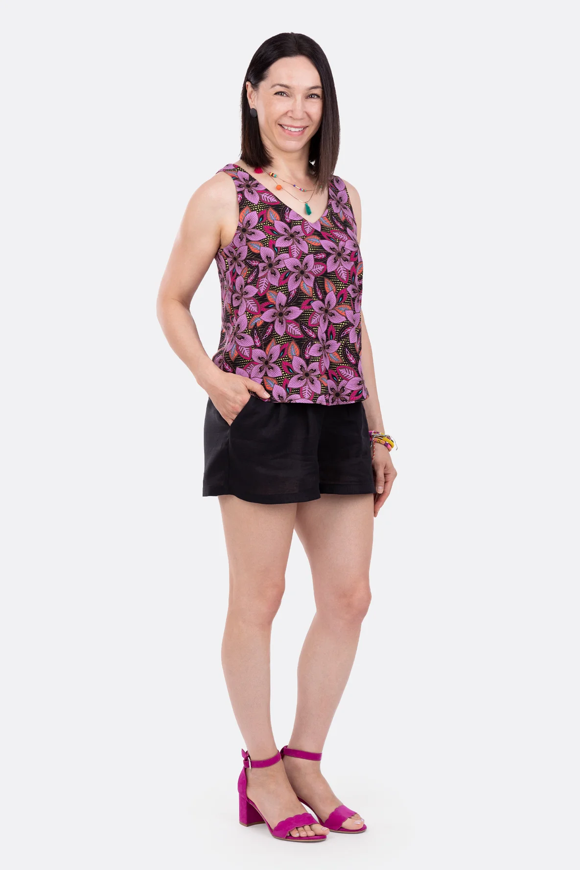 Schnittmuster Damenshorts Leinenoutfit sommerlich nähen