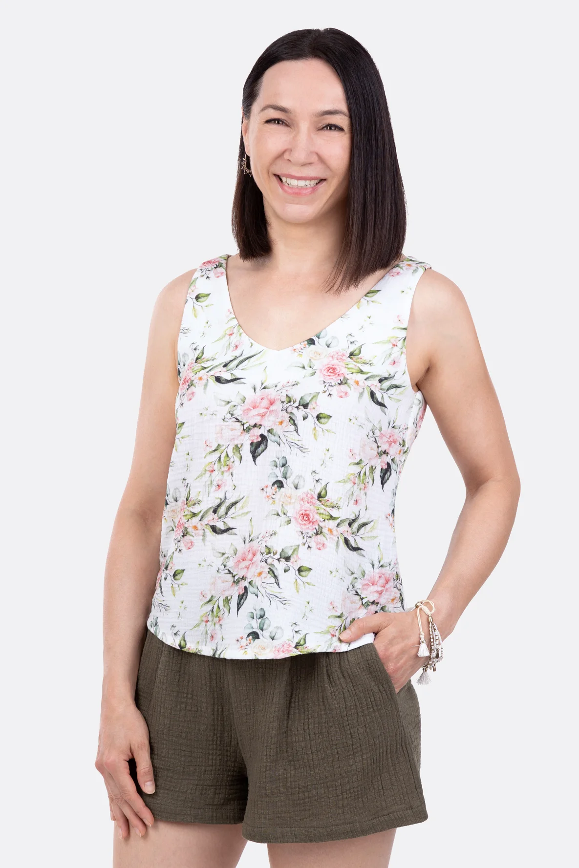 Schnittmuster Top Damenshorts Musselin Videoanleitung