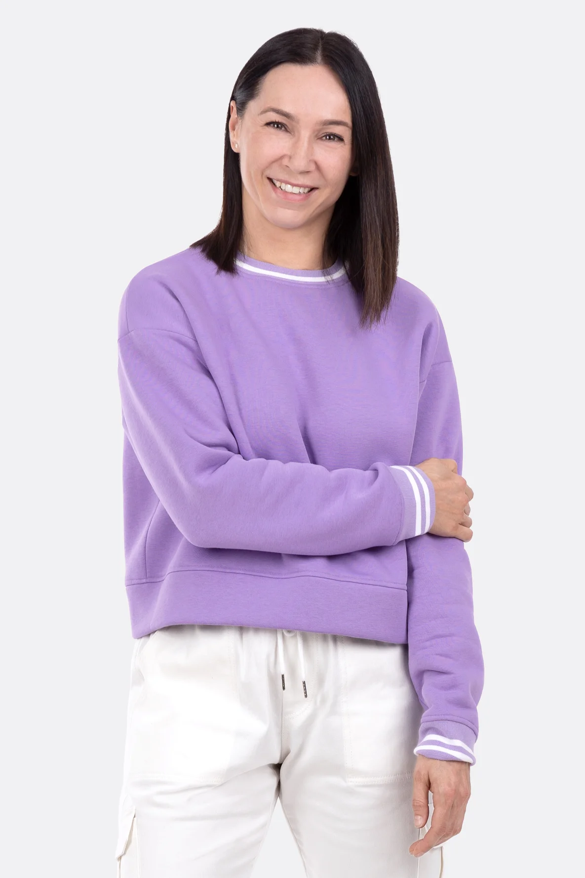 Schnittmuster Cropped Sweater Joggings Sweatstoff nähen