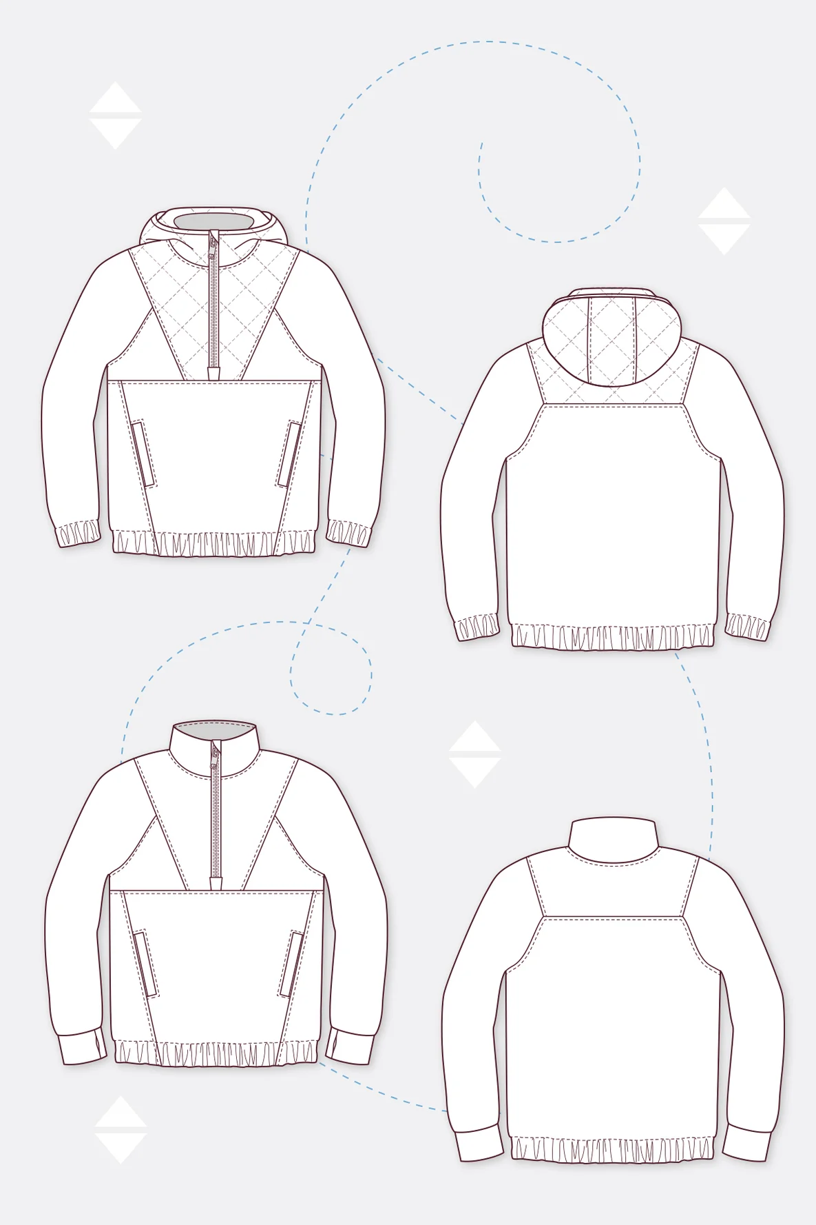 Schnittmuster Fleecepulli Troyer Kapuze Kragen selber nähen