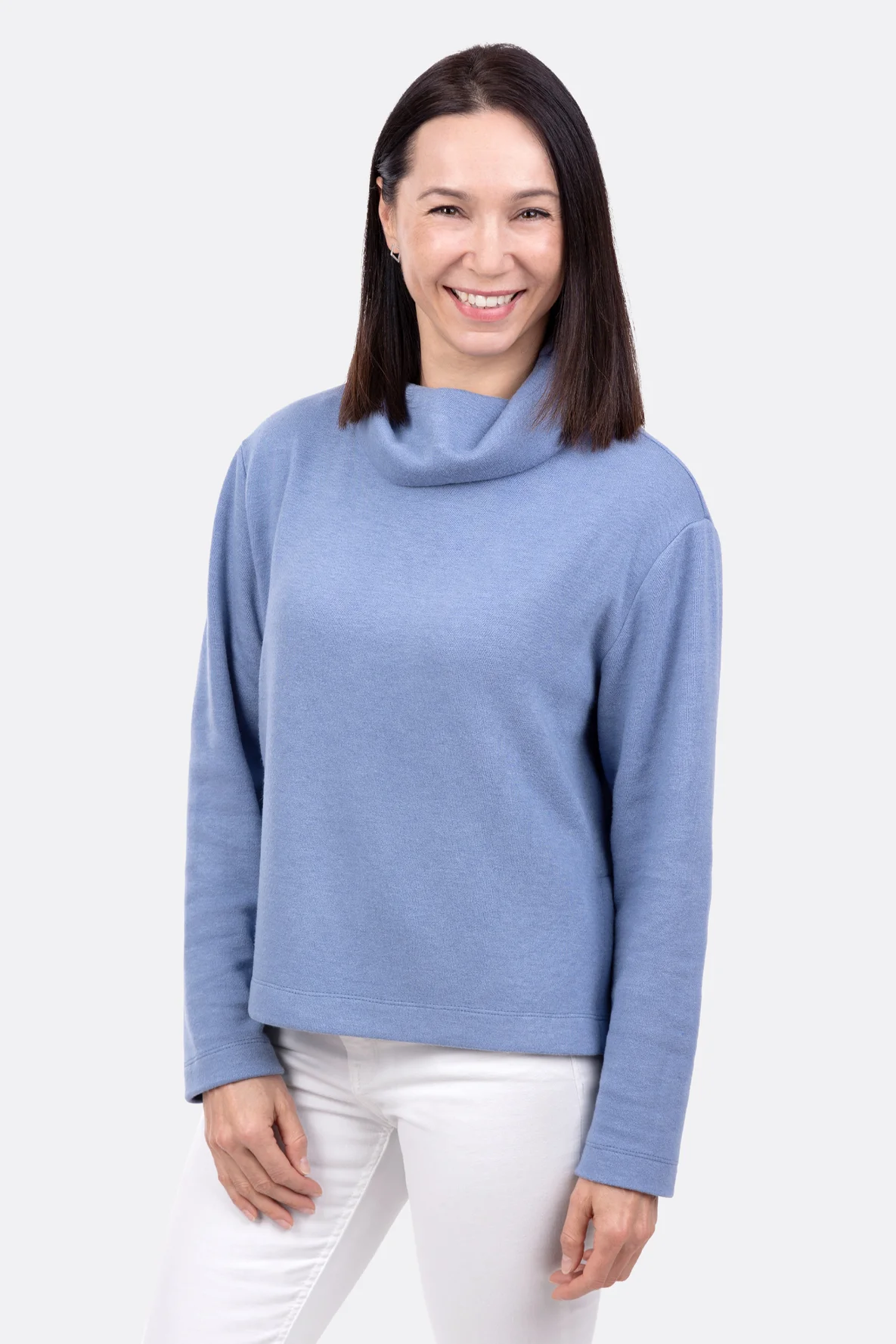 Schnittmuster Damenpullover nähen Schlitz Rollkragen