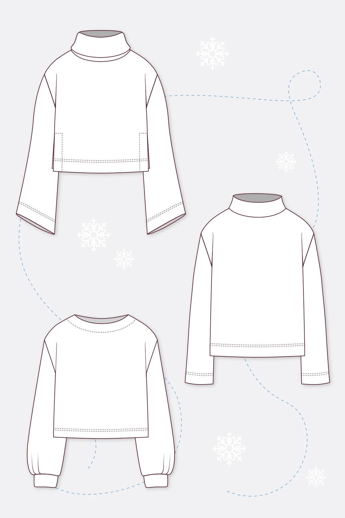 Schnittmuster für Pullover aus Strickstoff nähen