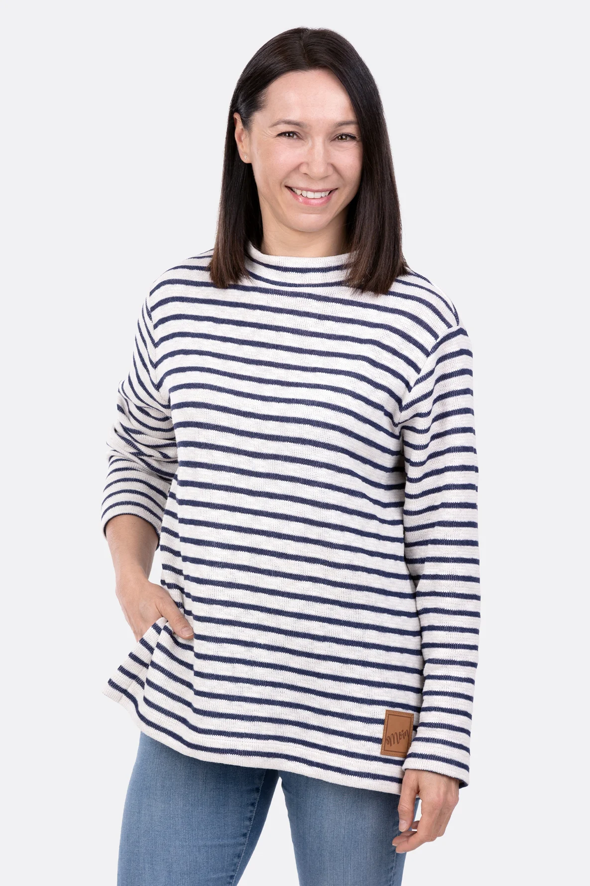 Schnittmuster Sweatshirt maritim Turtleneck Auschnitt nähen