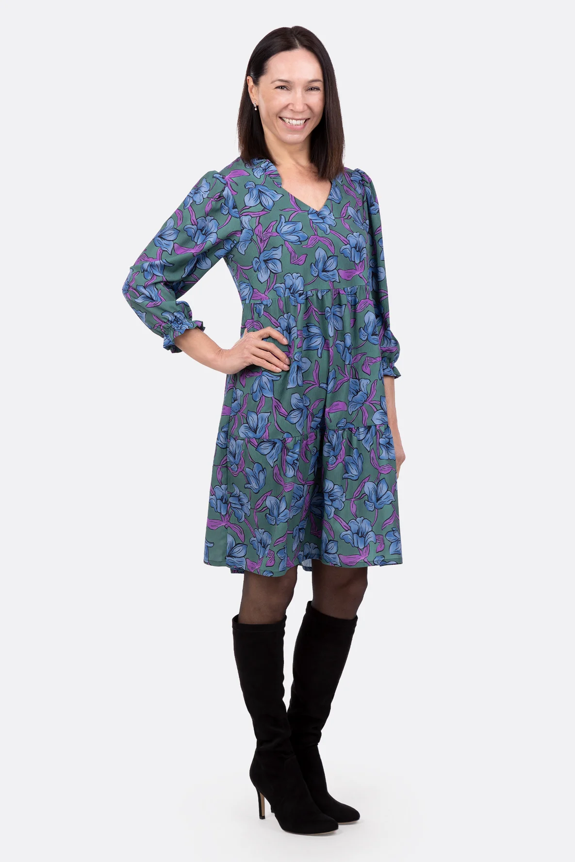 Stufenkleid Schnittmuster Puffärmel romantisch selber nähen