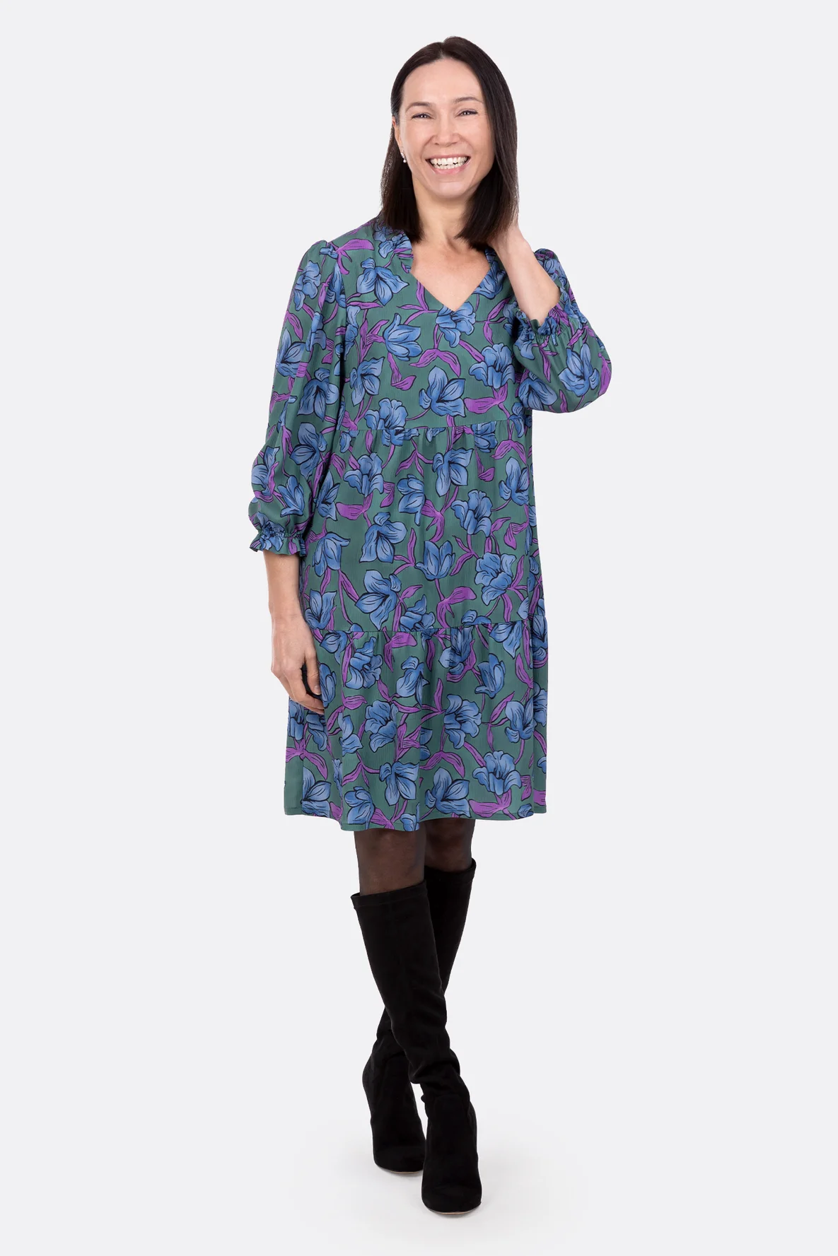 Stufenkleid Viskosestoffe selber nähen mit Schnittmuster