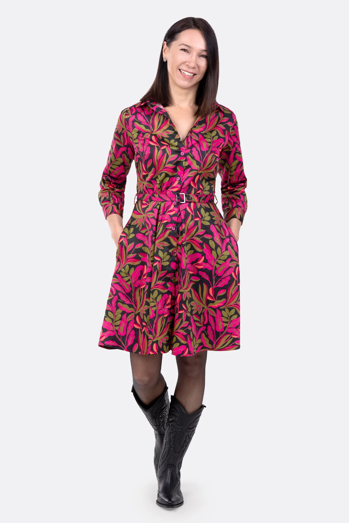 Schnittmuster Blusenkleid Webware Blumenmuster nähen