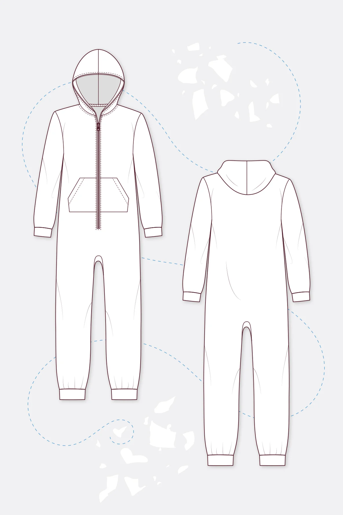 Unisex Onesie Jumpsuit Schnittmuster Jona selber nähen