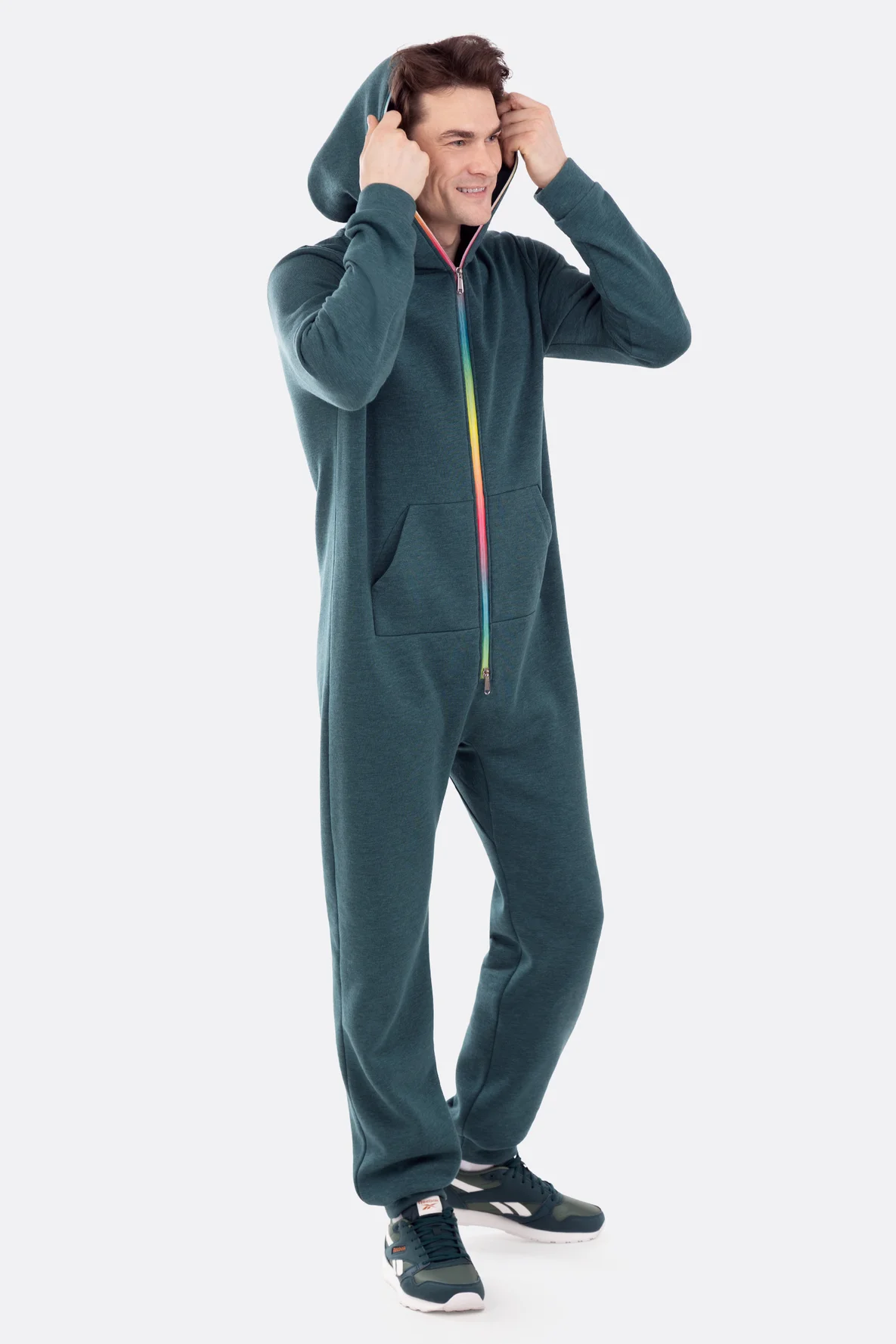 Unisex Schnittmuster nähen Damen Herren Einteiler mit Kapuze