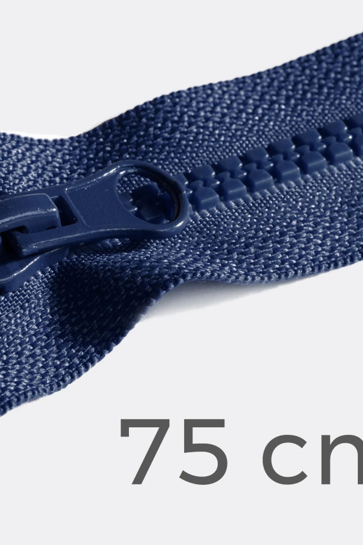 YKK Reißverschluss Marineblau – 75 Cm Lang, Metallzähne, 1-Wege Teilbar, Für Jacken & Taschen