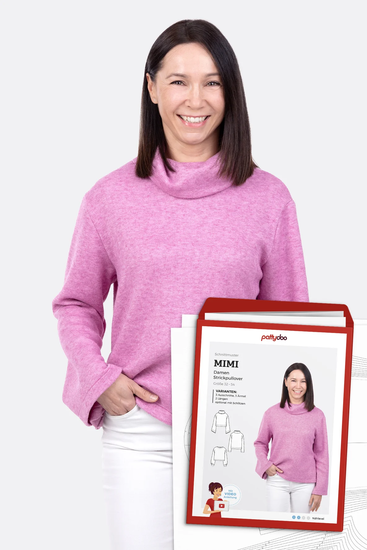 Papierschnittmuster Strickpullover Mimi