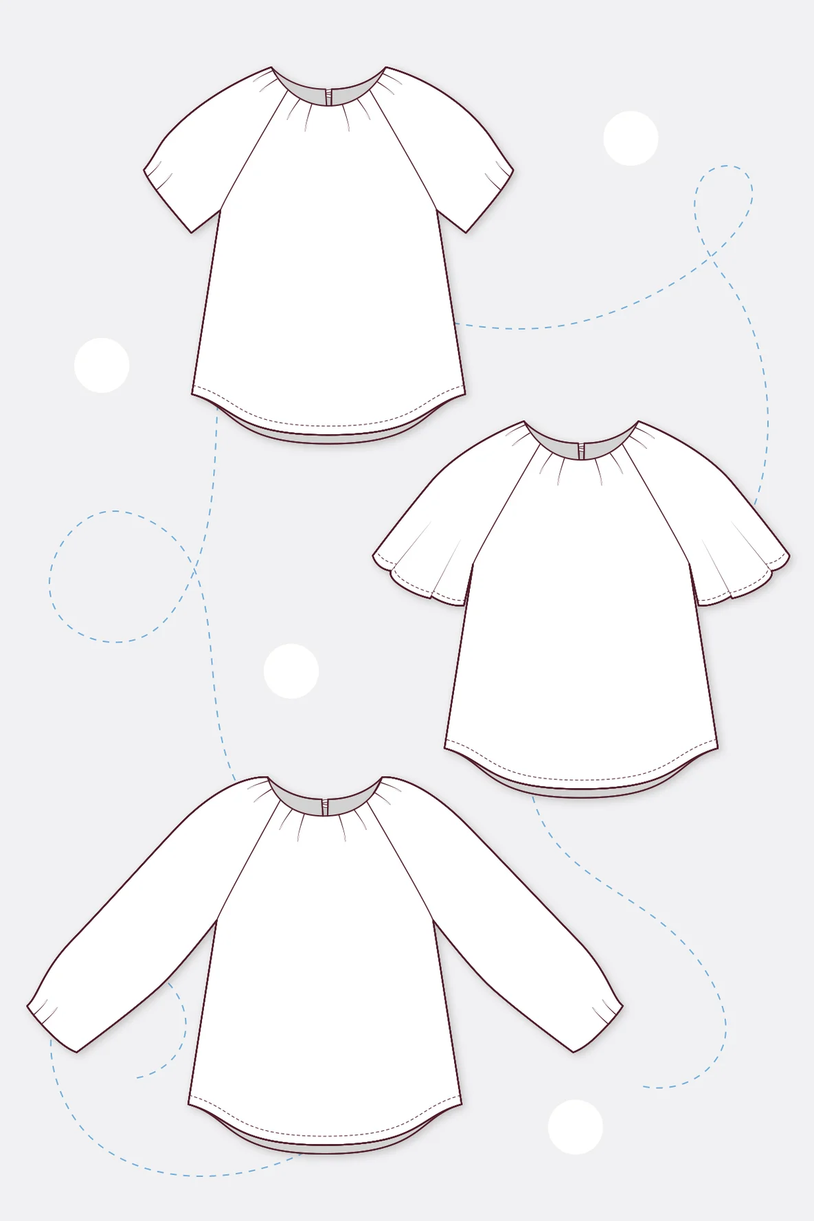 Schnittmuster Bluse Raglanärmel Falten selber nähen