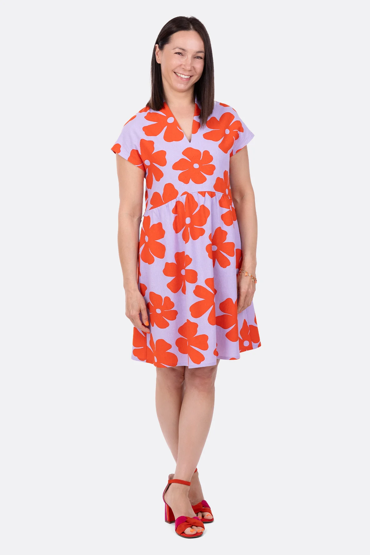 Schnittmuster Damenkleid sommerlich Kurzarm nähen