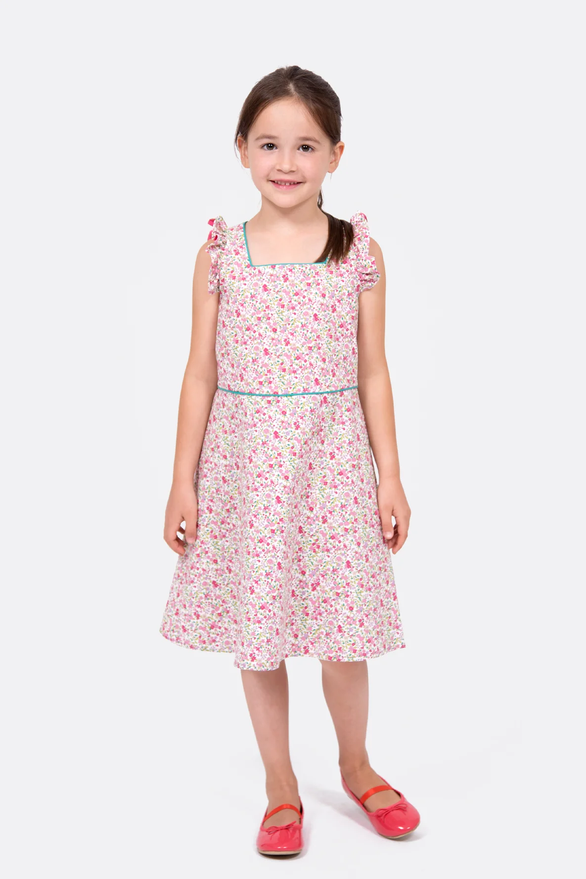 Schnittmuster Kinderkleid Ärmelrüsche nähen