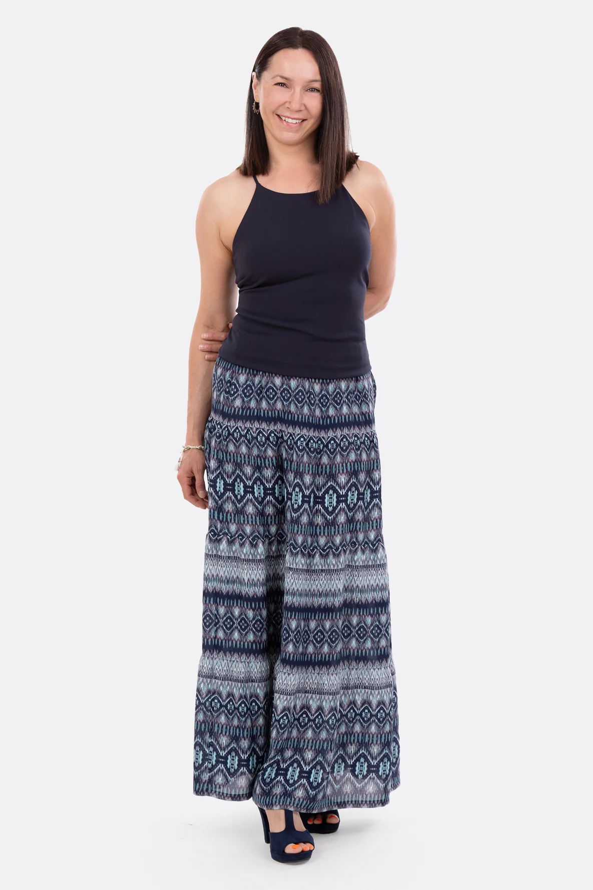 Schnittmuster Sommerock Maxi Stufen Ethnomuster anleitung