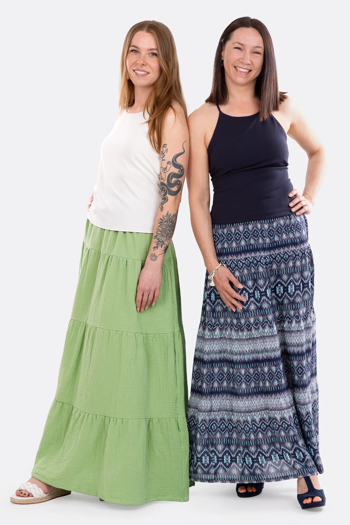 Schnittmuster Stufenrock Maxilänge einfach nähen