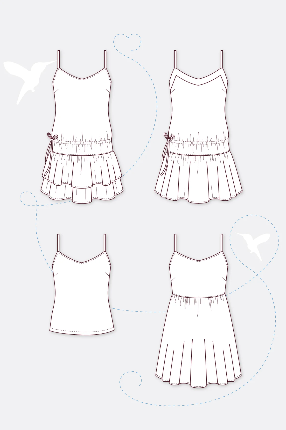 Schnittmuster Sommerkleid Spaghettiträger Nähanleitung
