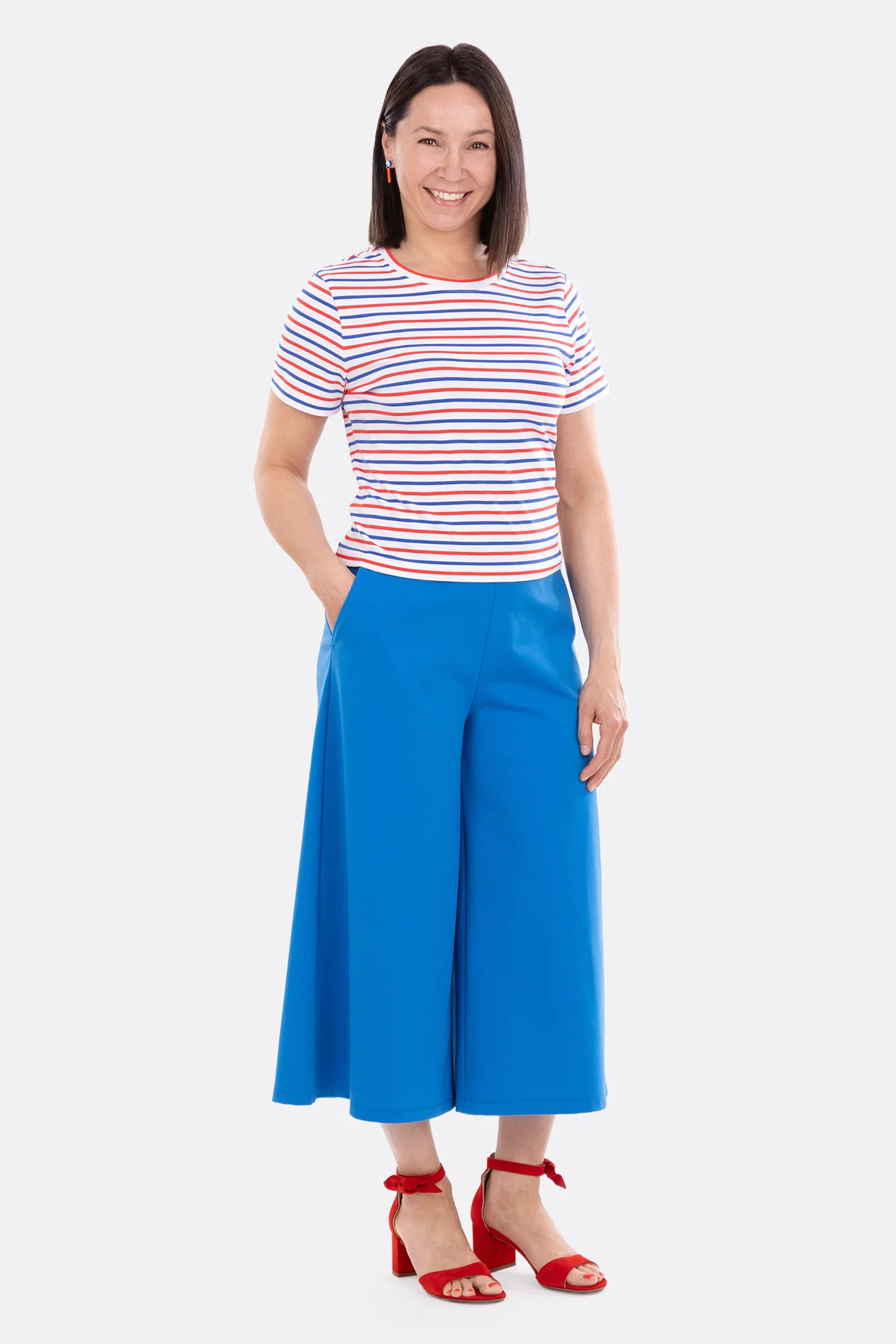 Schnittmuster Culotte Hose Jersey weit selber nähen