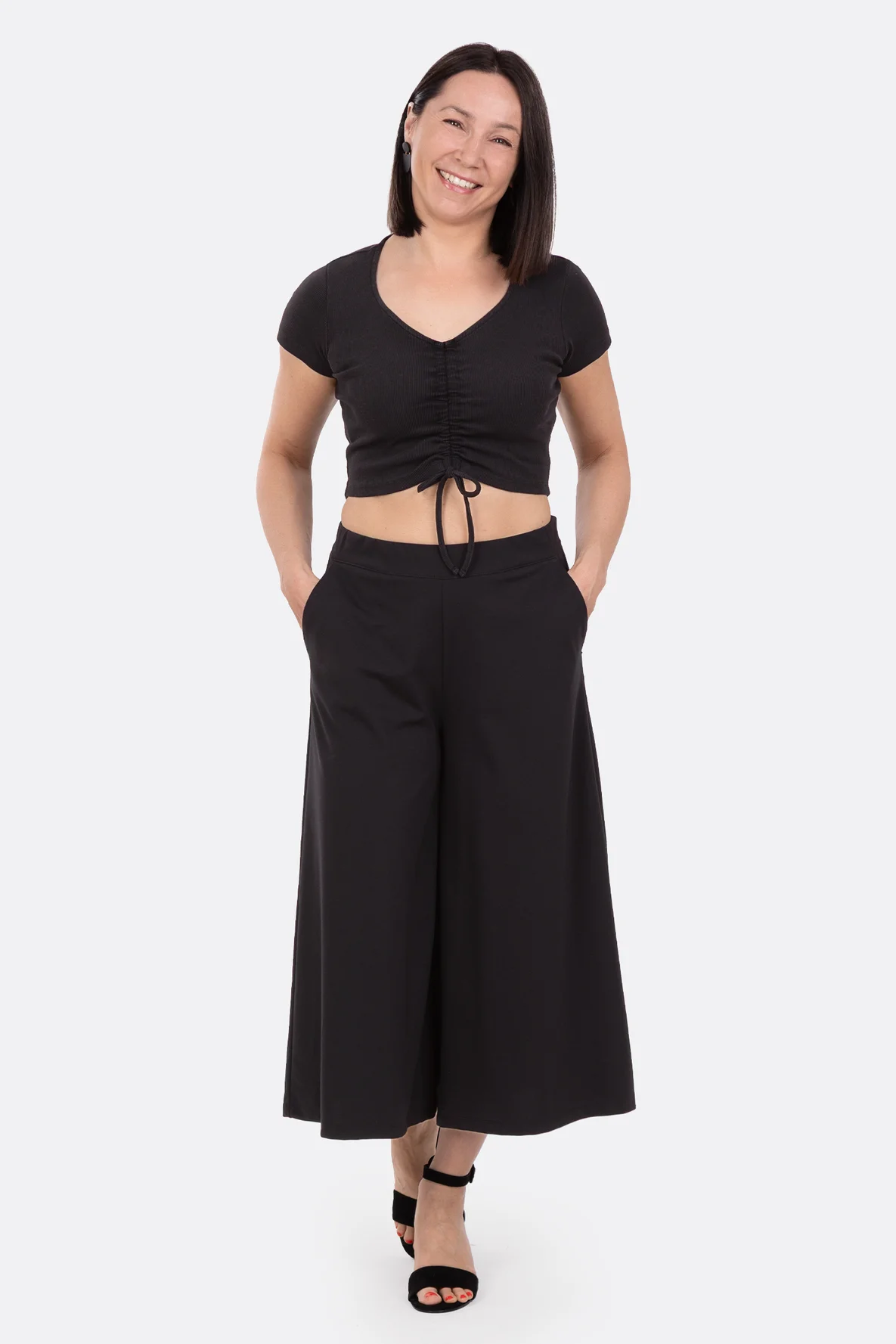 Schnittmuster Culotte Hosenrock Jersey elegant Videoanleitung
