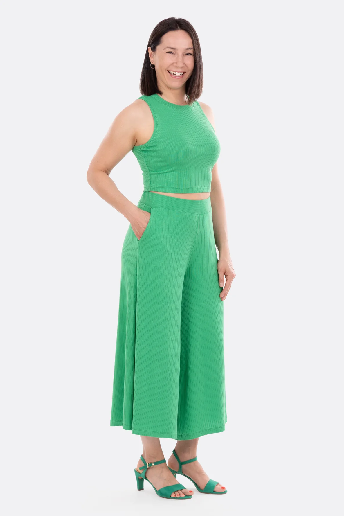 Schnittmuster Culotte Sommerhose rippjersey Anleitung