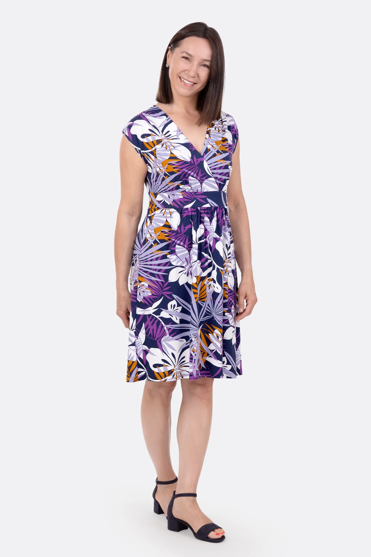 Schnittmuster Jerseykleid Palmenmuster DIY-Anleitung zum nähen